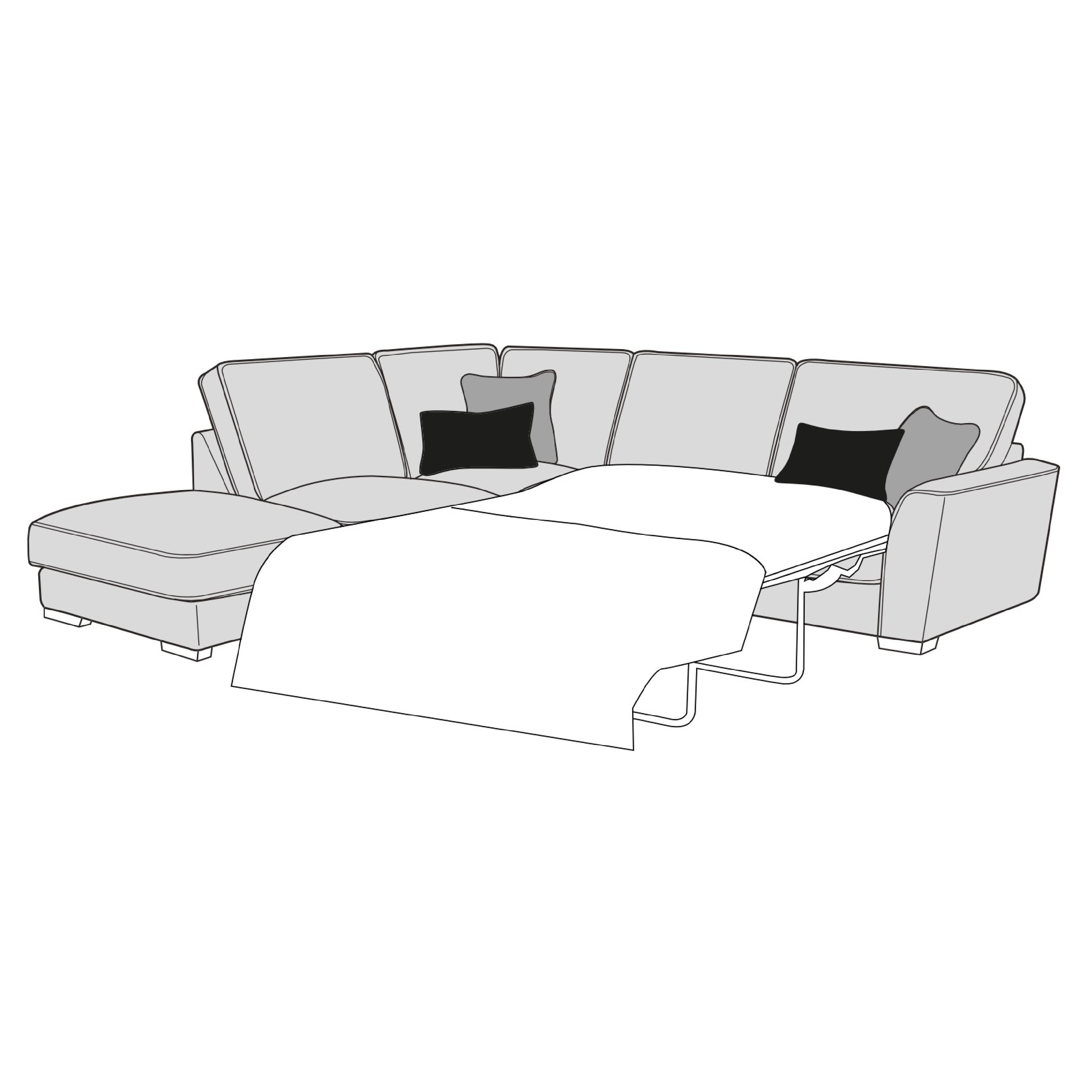Caspian Sofa - 1 Corner 2 Sofa Bed With Storage Stool (Standard Back)