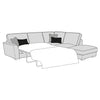 Caspian Sofa - 2 Corner 1 Sofa Bed With Fixed Top Stool (Standard Back)