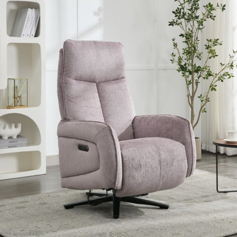 Prestige Fabric Electric Swivel Chair - Lavender