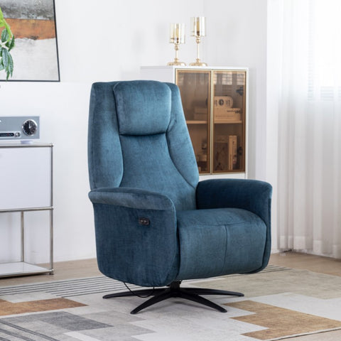 Caesar Electric Swivel Lounge Chair - Ocean Blue
