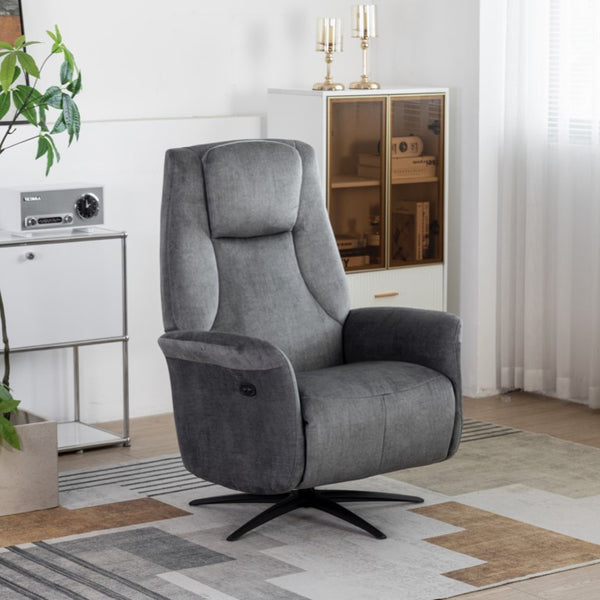 Caesar Electric Swivel Lounge Chair - Grey