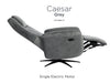 Caesar Electric Swivel Lounge Chair - Grey