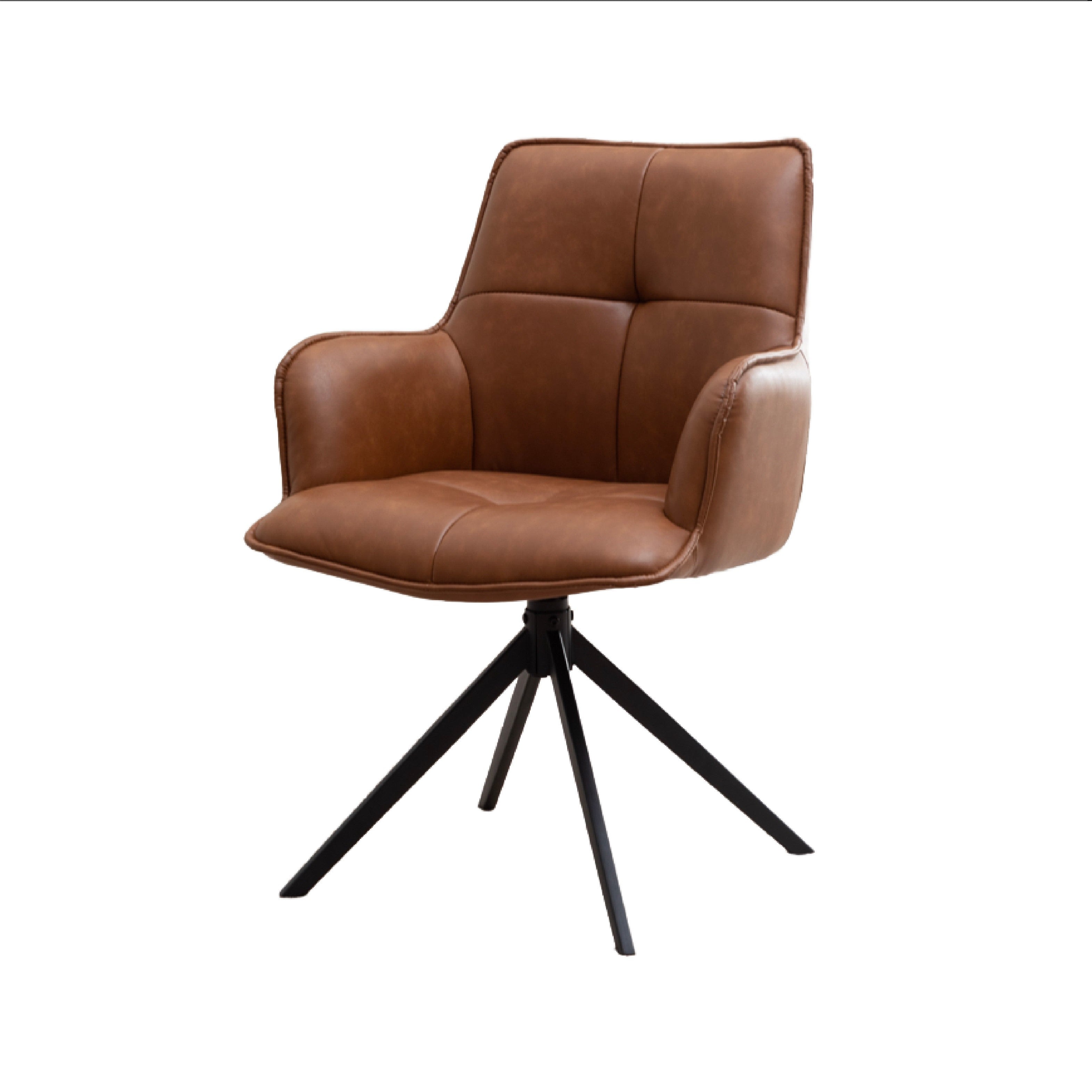 Jacob Swivel Dining Chair - Tan PU