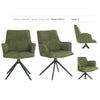 Jacob Swivel Dining Chair - Green