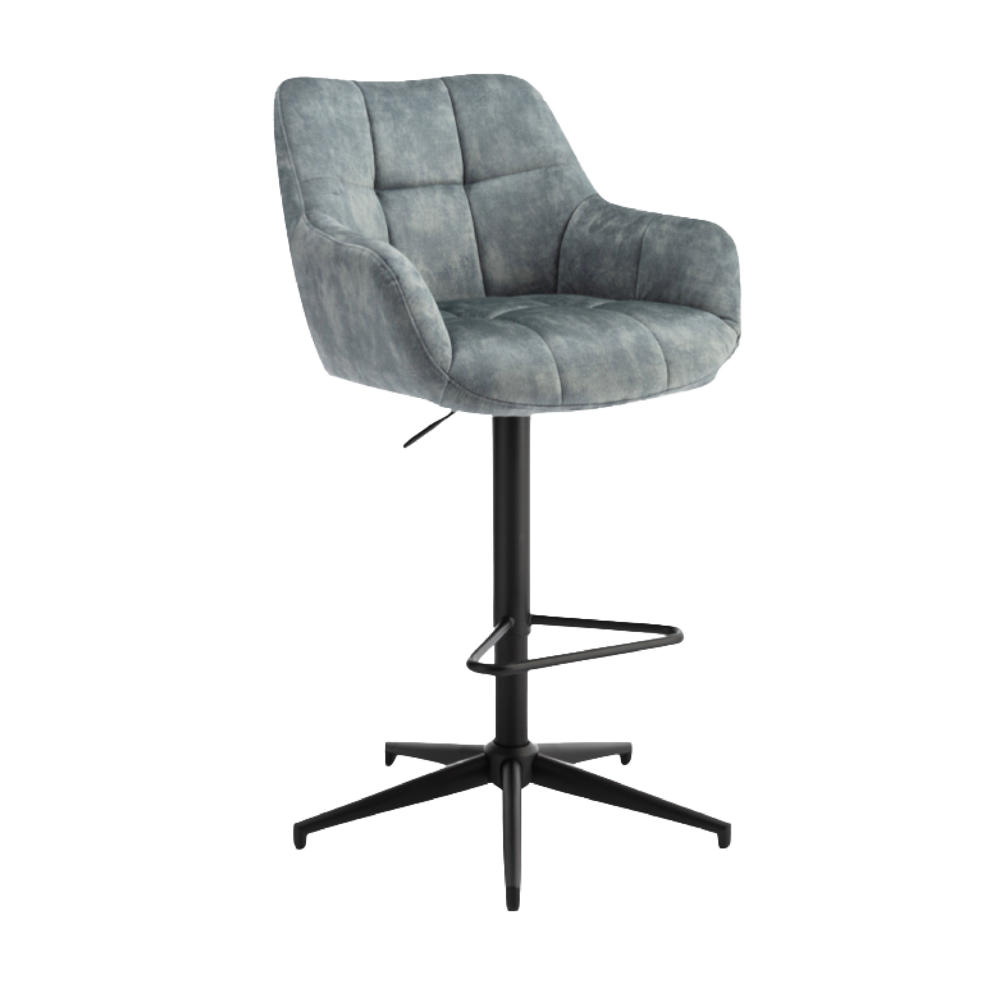 Jade Swivel Bar Stool - Stone Blue