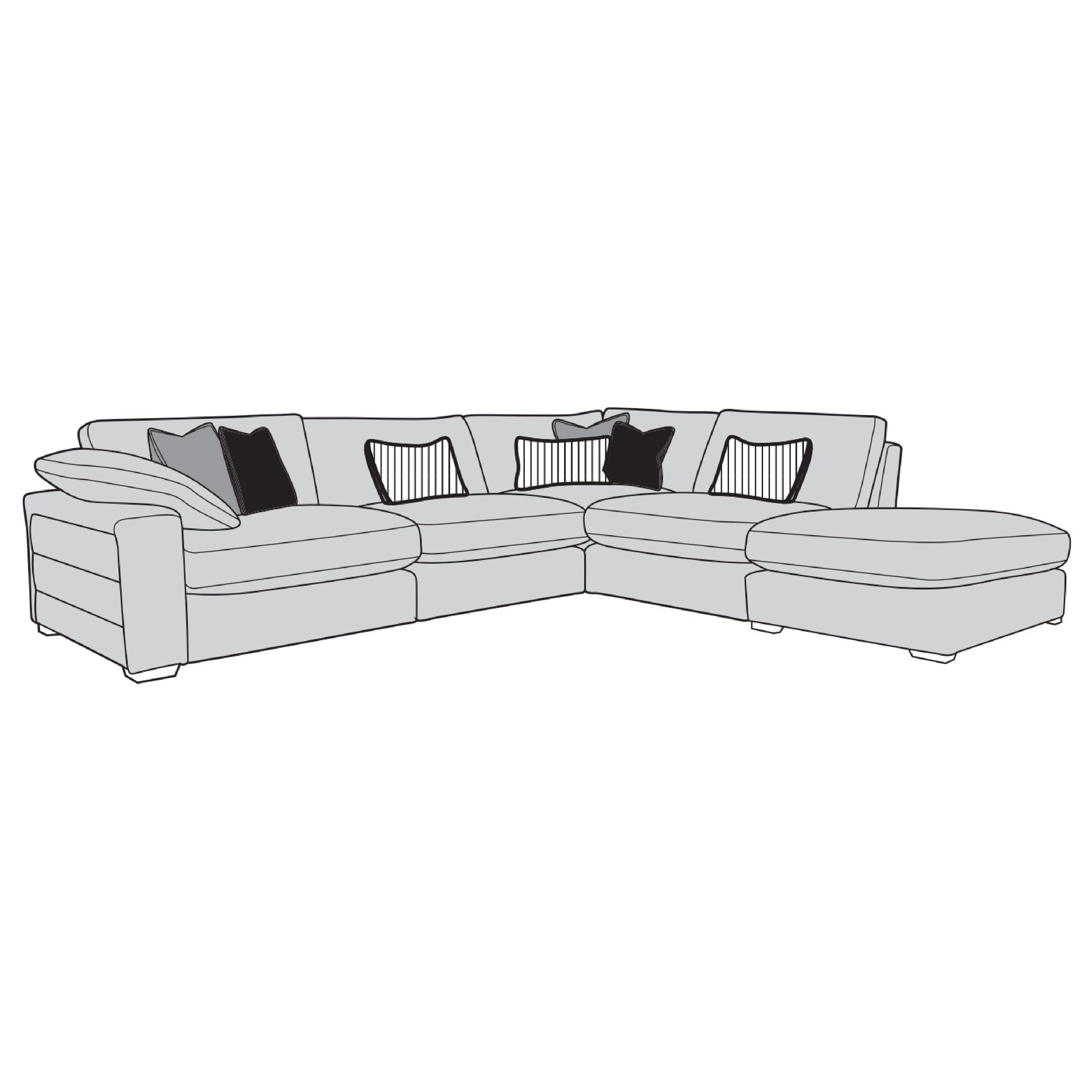 Benz Sofa - 2 Corner 1 with Footstool