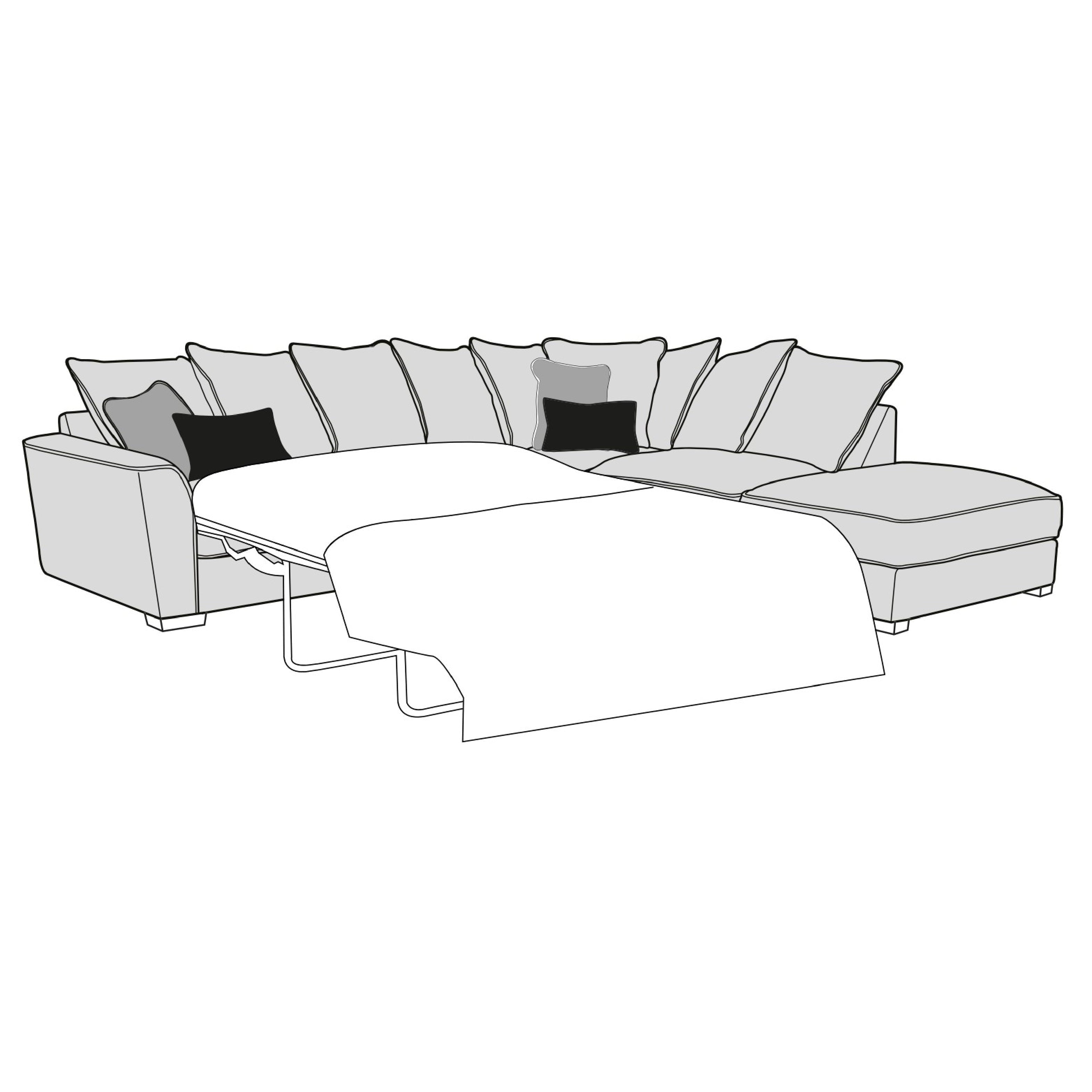 Caspian Sofa - 2 Corner 1 Sofa Bed With Storage Stool (Pillow Back)