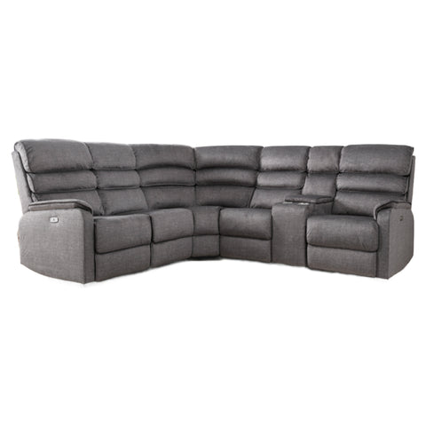 Savoy Sofa - 2 Corner 2 with Console - Electric Recliner - Grey