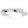Caspian Sofa - 2 Corner 1 Sofa Bed With Fixed Top Stool (Pillow Back)