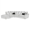 Caspian Sofa - 1 Corner 2 With Fixed Top Stool (Pillow Back)