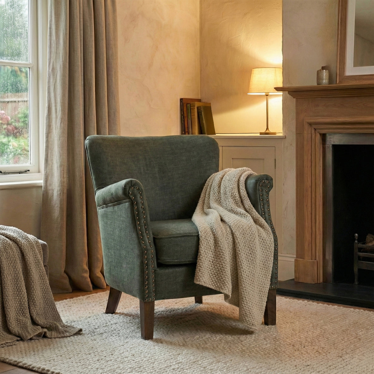 Harlow Accent Arm Chair - Winter Moss