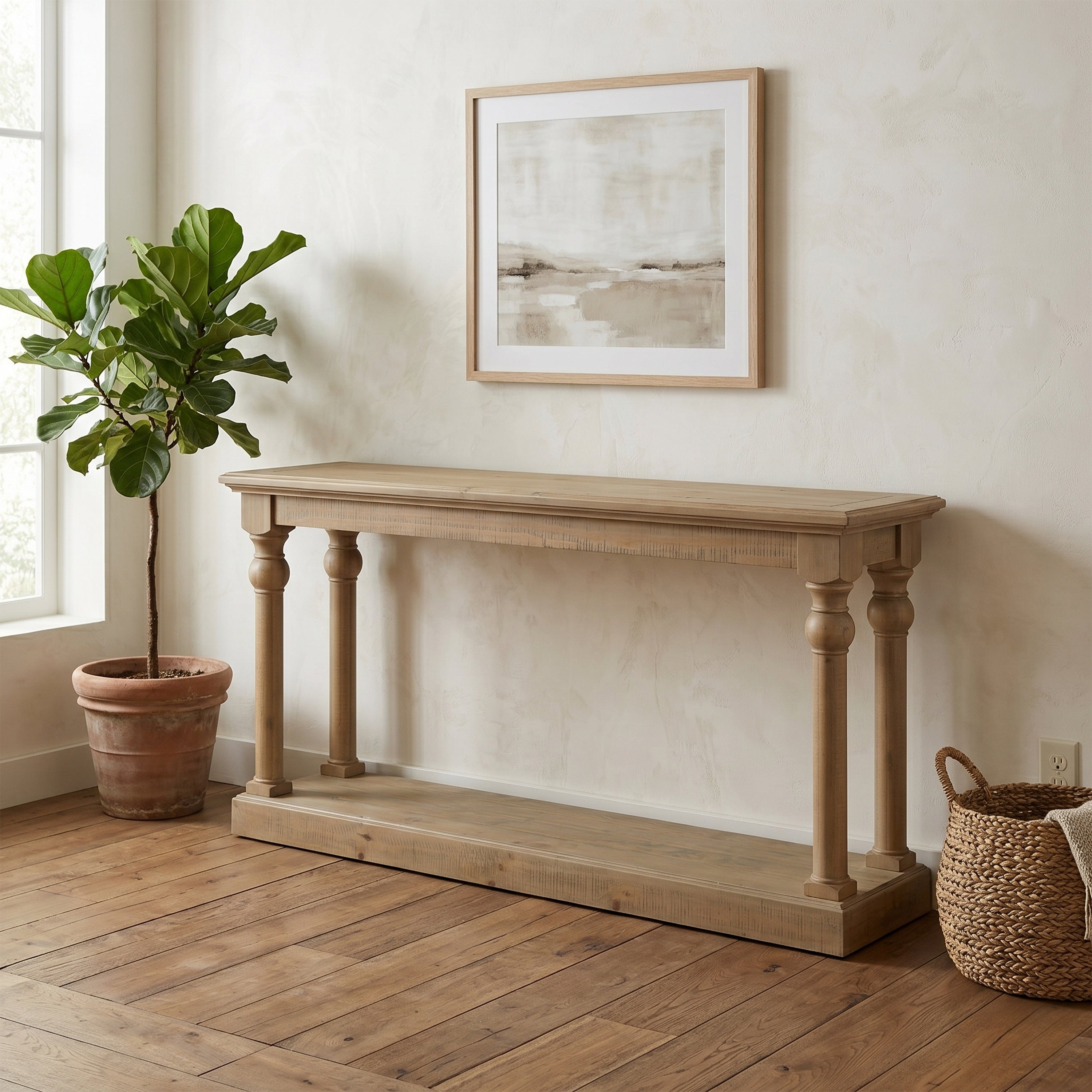 Chateau Rustic Pine Console Table - Small