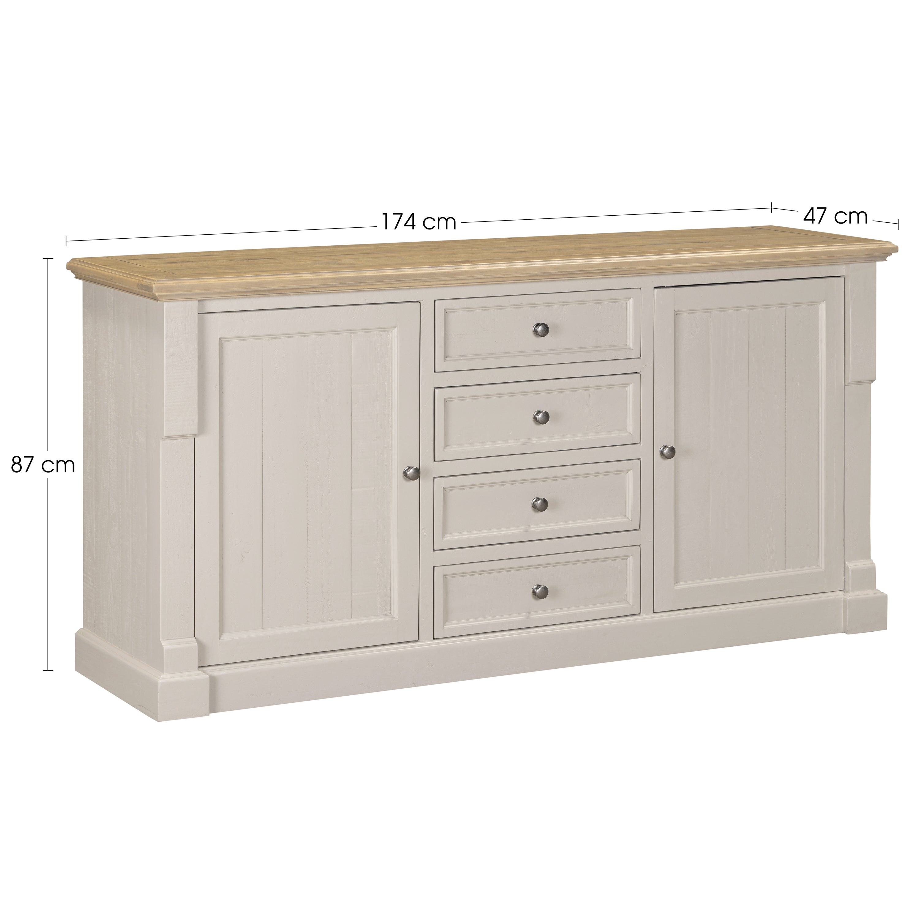 Chateau Painted Sideboard - 2 Door 4 Drawer