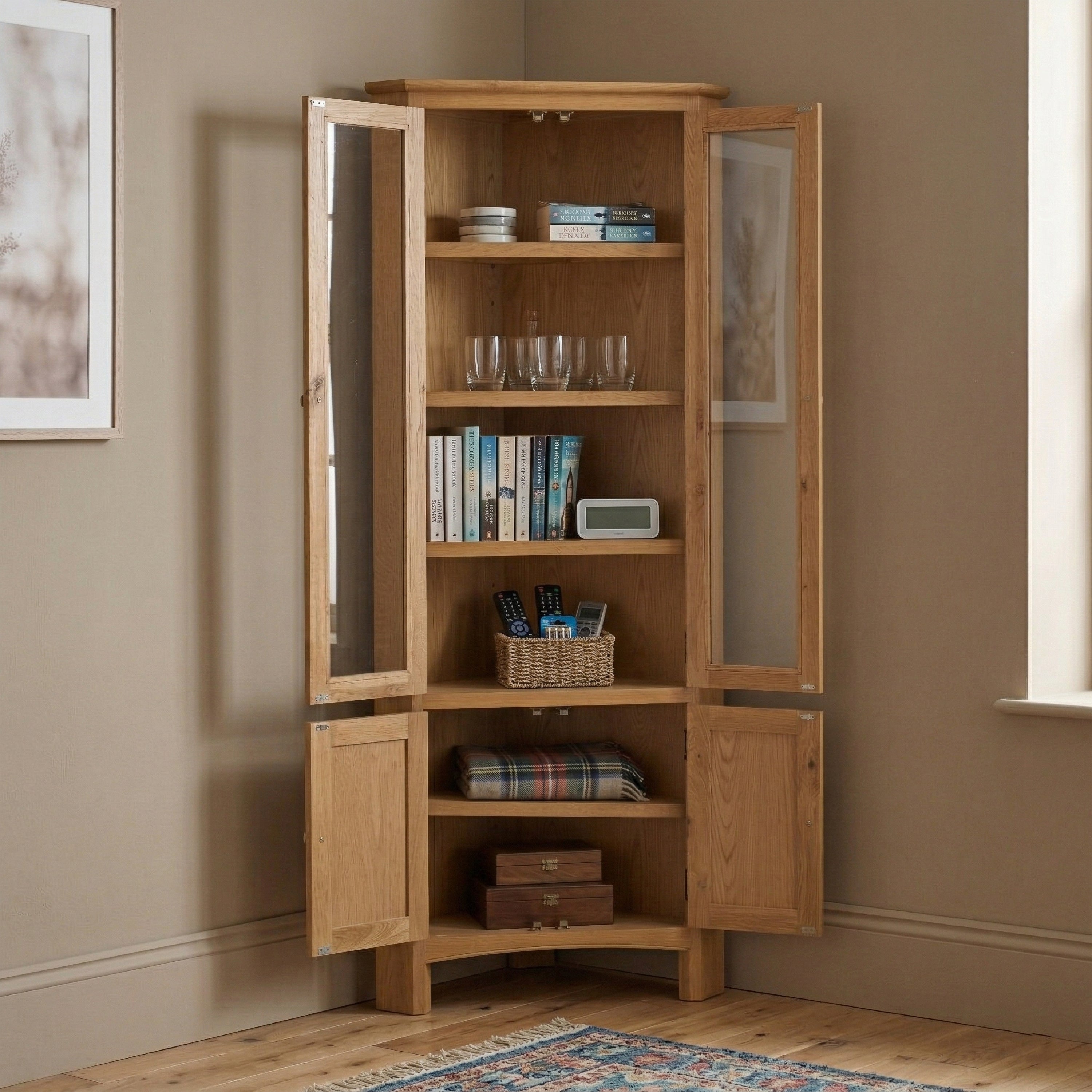 Kilkenny Oak Corner Display Unit