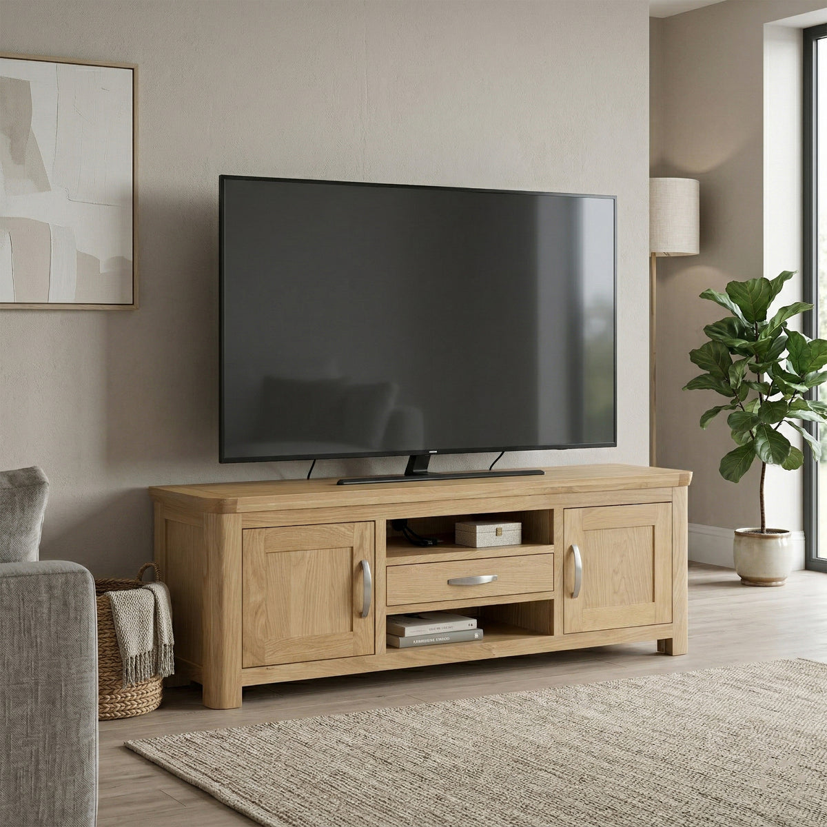 Treviso Oak Large TV Unit