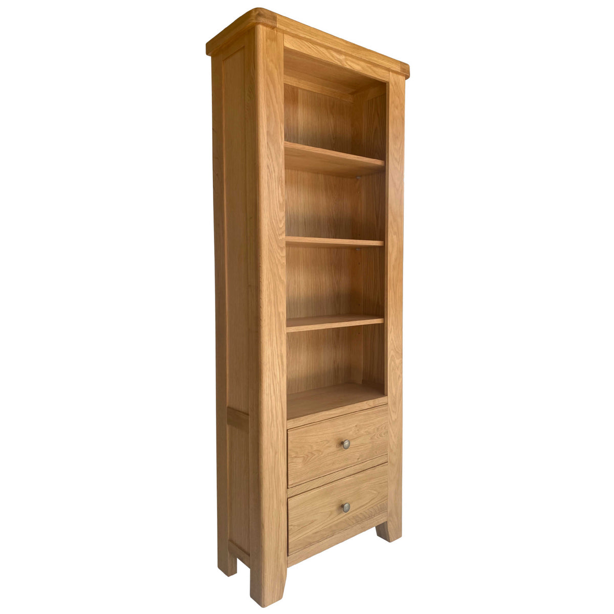 Elsham Oak Bookcase With Drawers