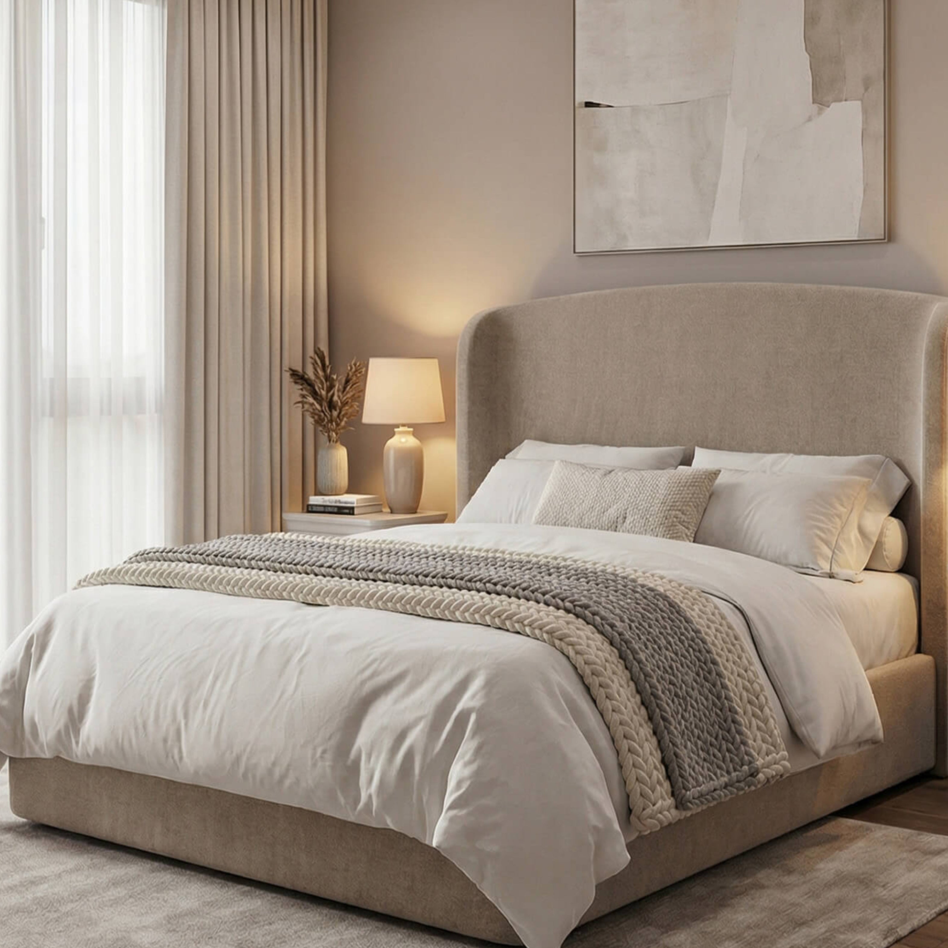 Blaire Ottoman Bed Frame - Beige