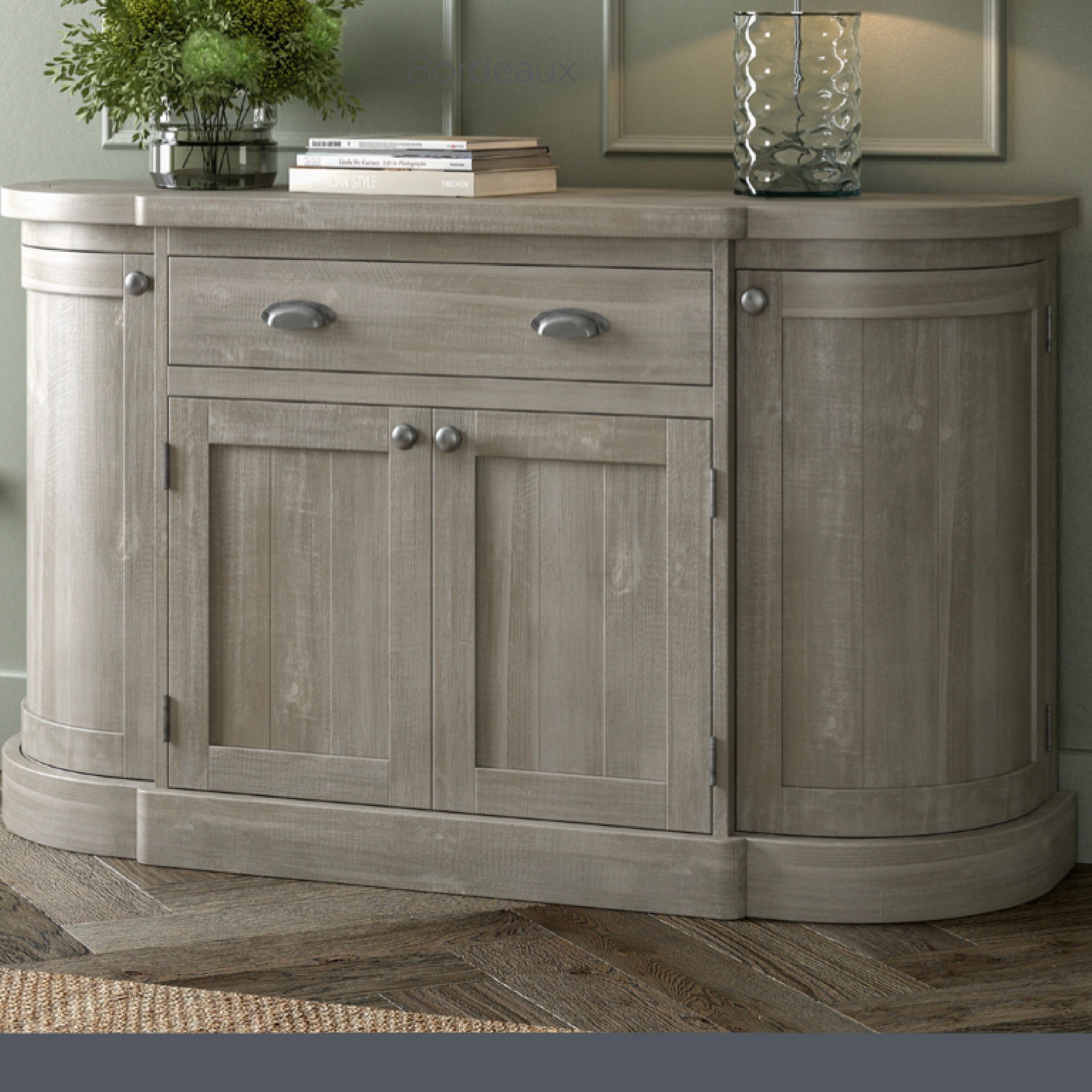 Bordeaux Curved Sideboard - 4 Door