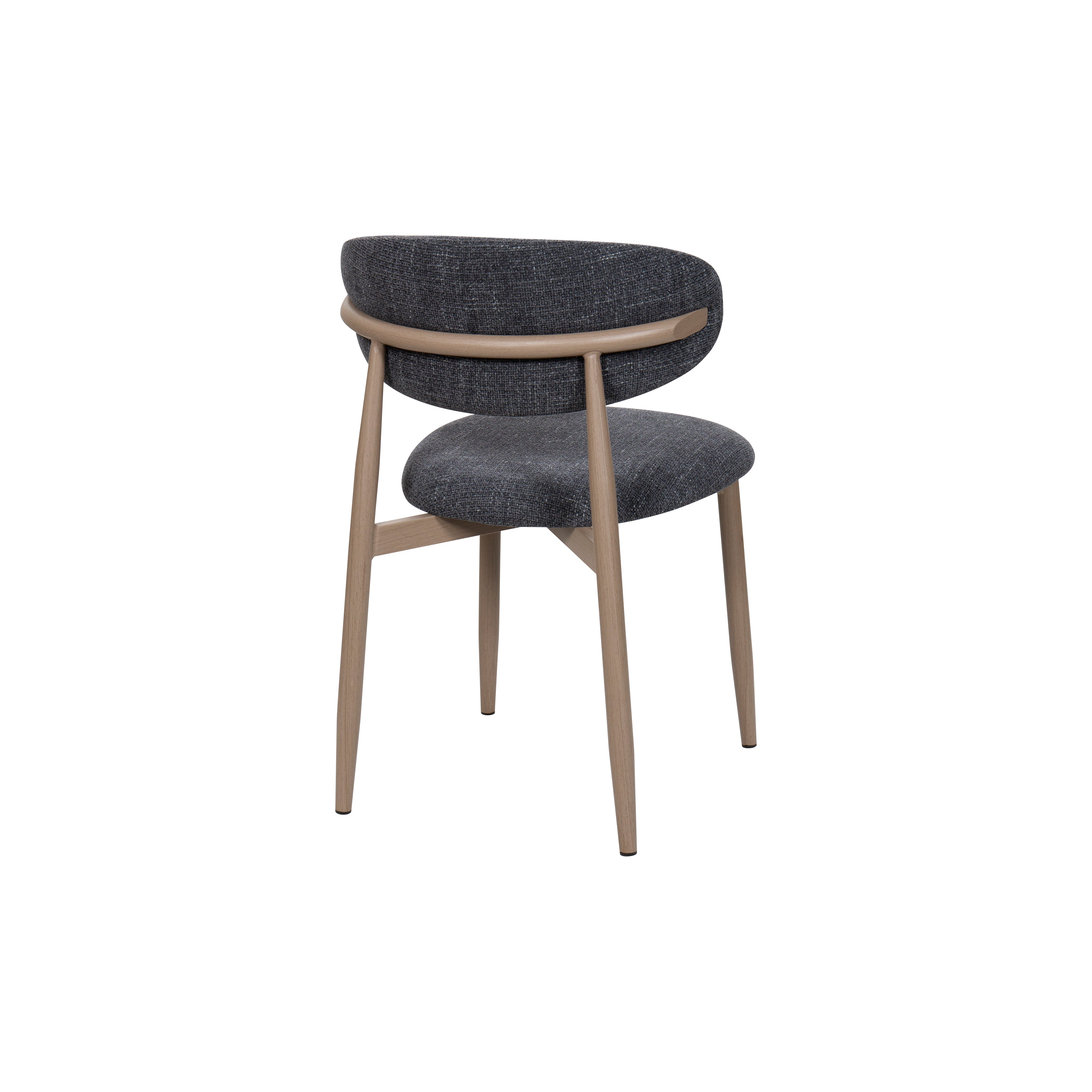Aimar Round Dining Table & 4x Charcoal Chairs