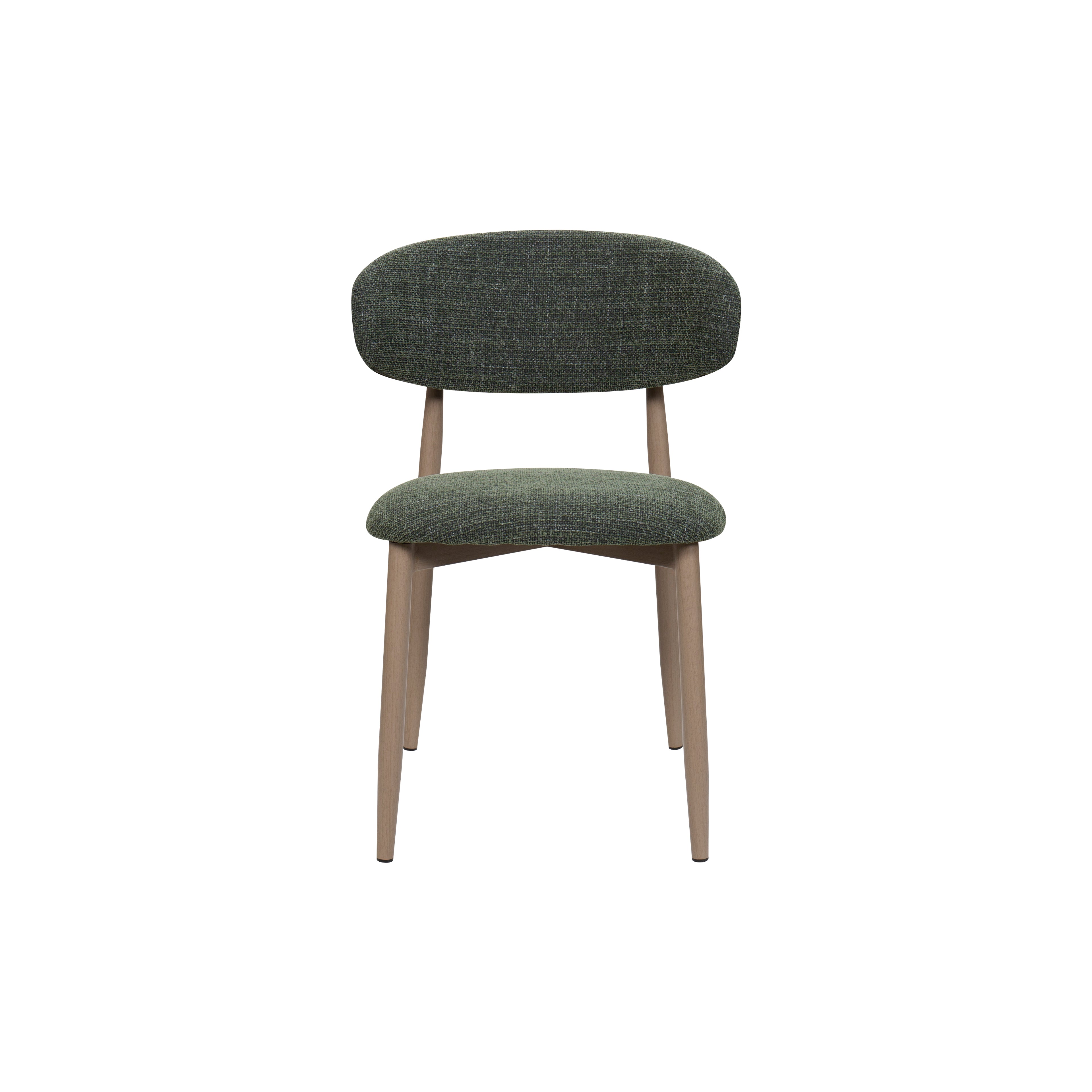 Aimar Round Dining Table & 4x Forest Green Chairs