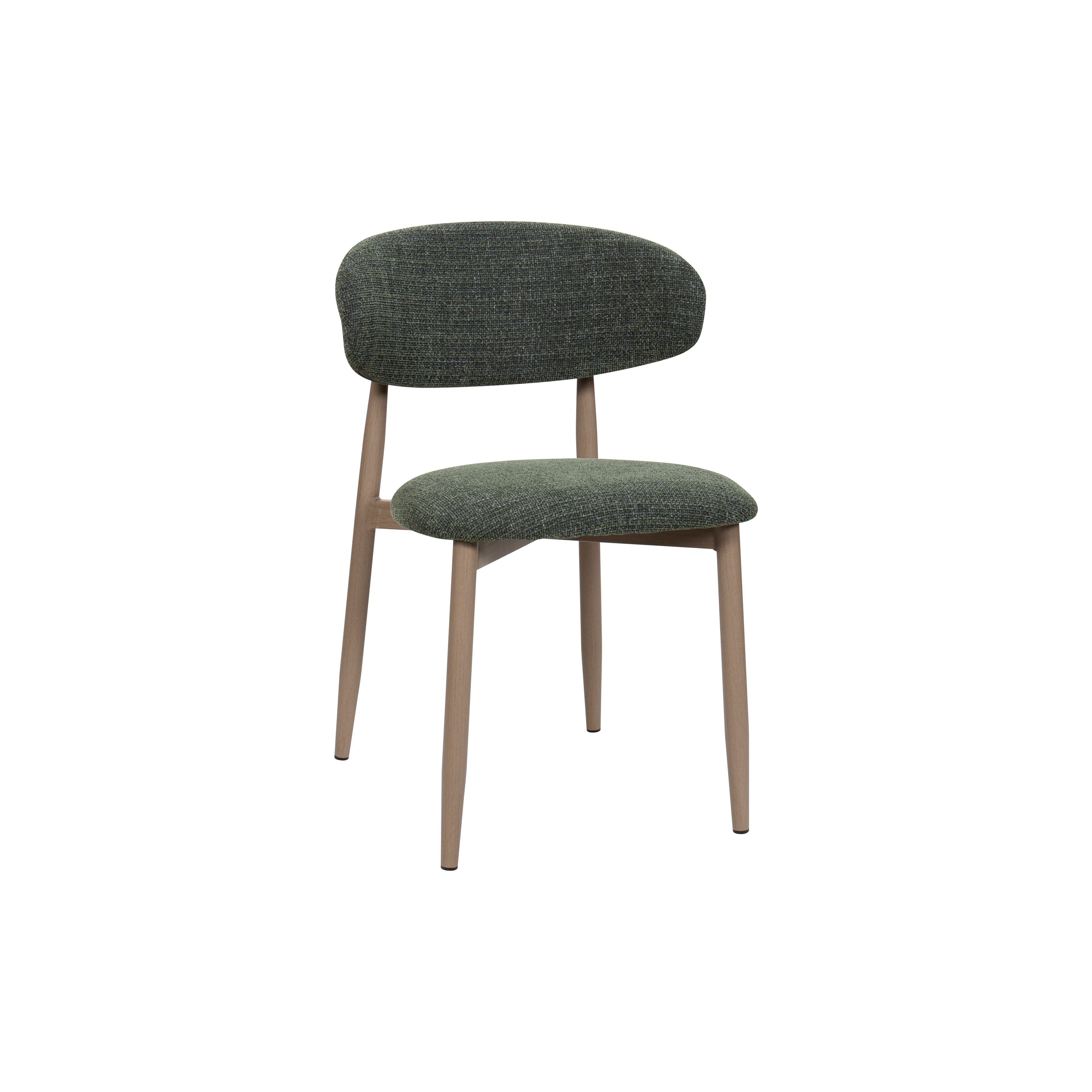 Aimar Round Dining Table & 4x Forest Green Chairs