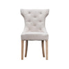 Winged Button Back Chair with Metal Ring - Beige