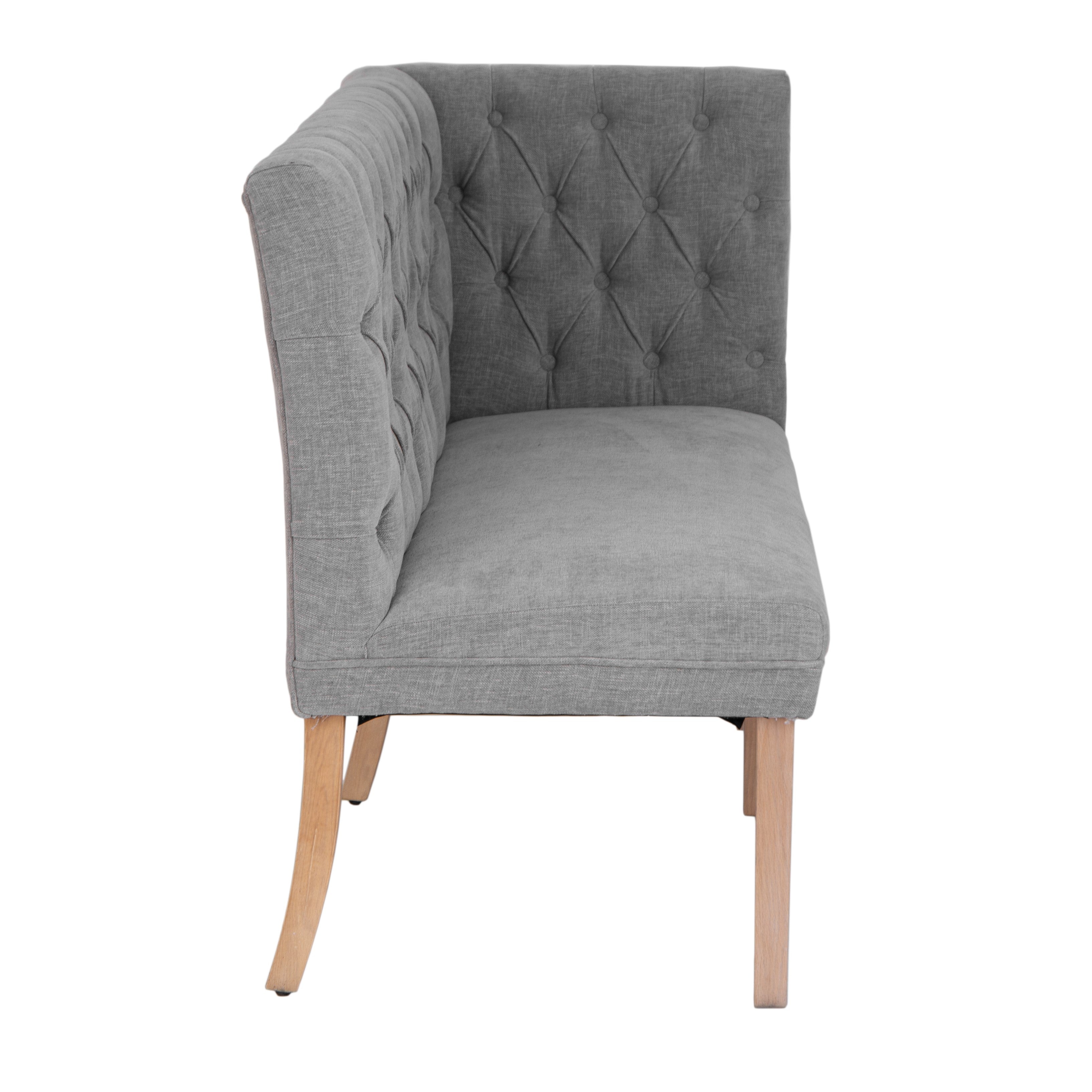 Montgomery Right Hand Buttoned Back Bench - Grey