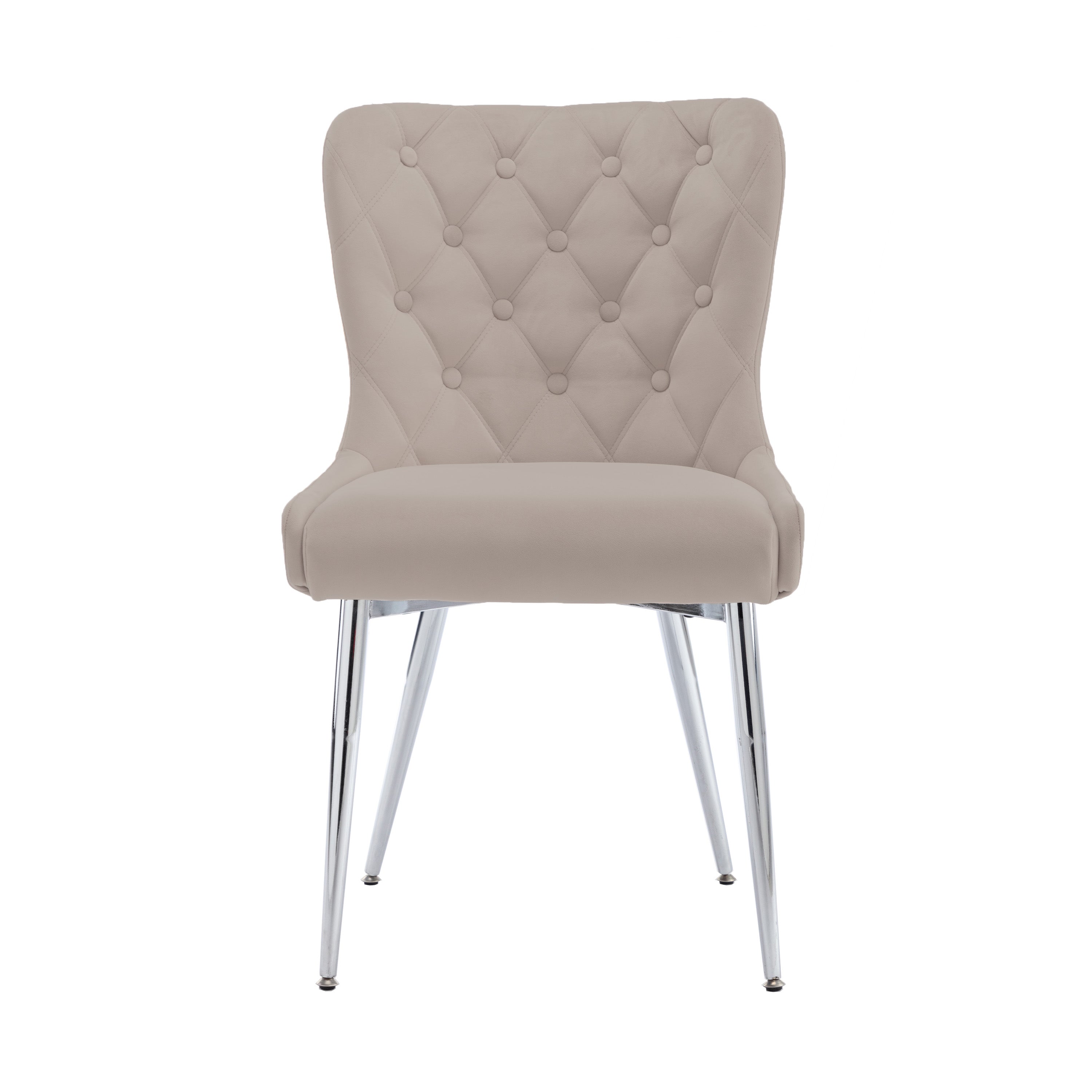 Sienna Buttoned Back Chair - Taupe Velvet