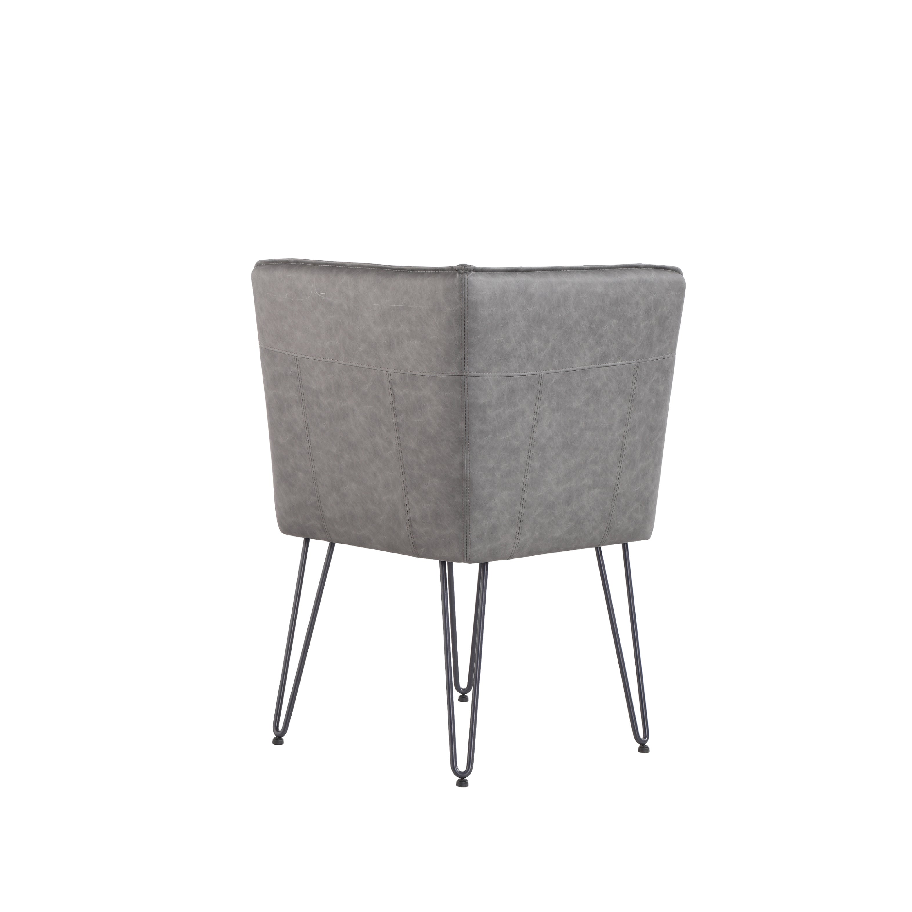 Studded Back Corner Bench - Grey PU