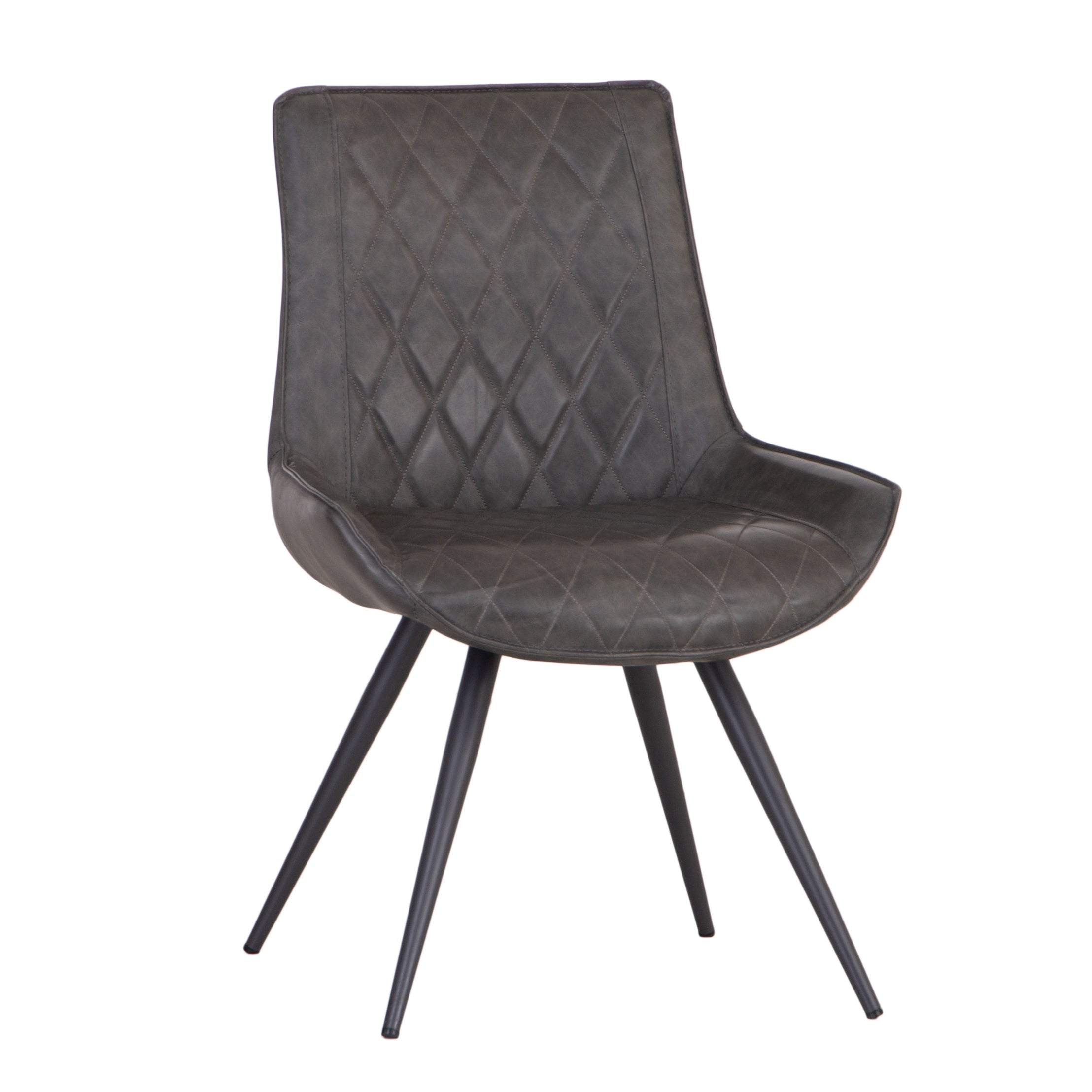 Fordham Industrial Diamond Stitch Dining Chair - Grey