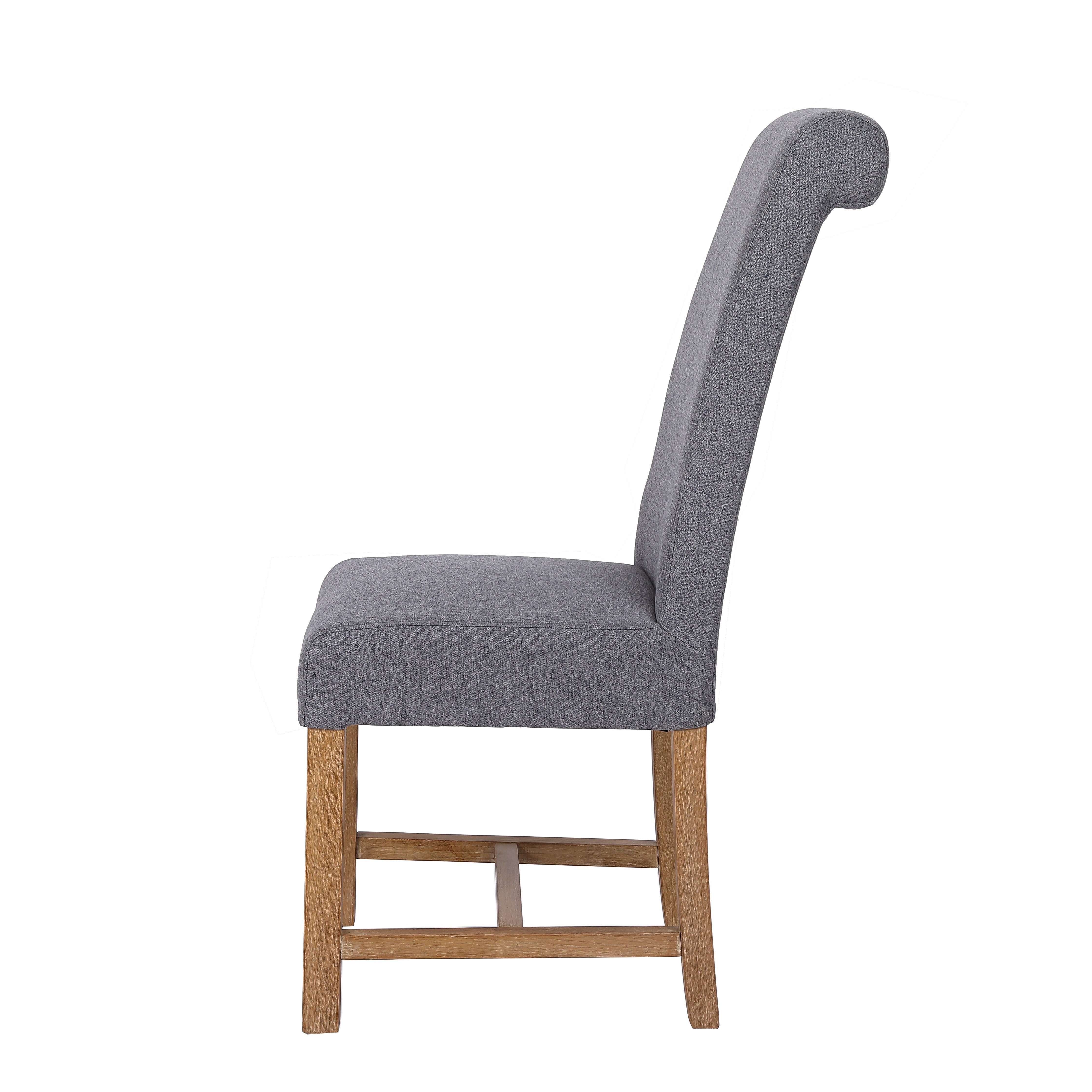 Hampstead Fabric Scroll Back Dining Chair - Grey