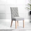 Danbury Fabric Curved, Button Back Dining Chair - Grey