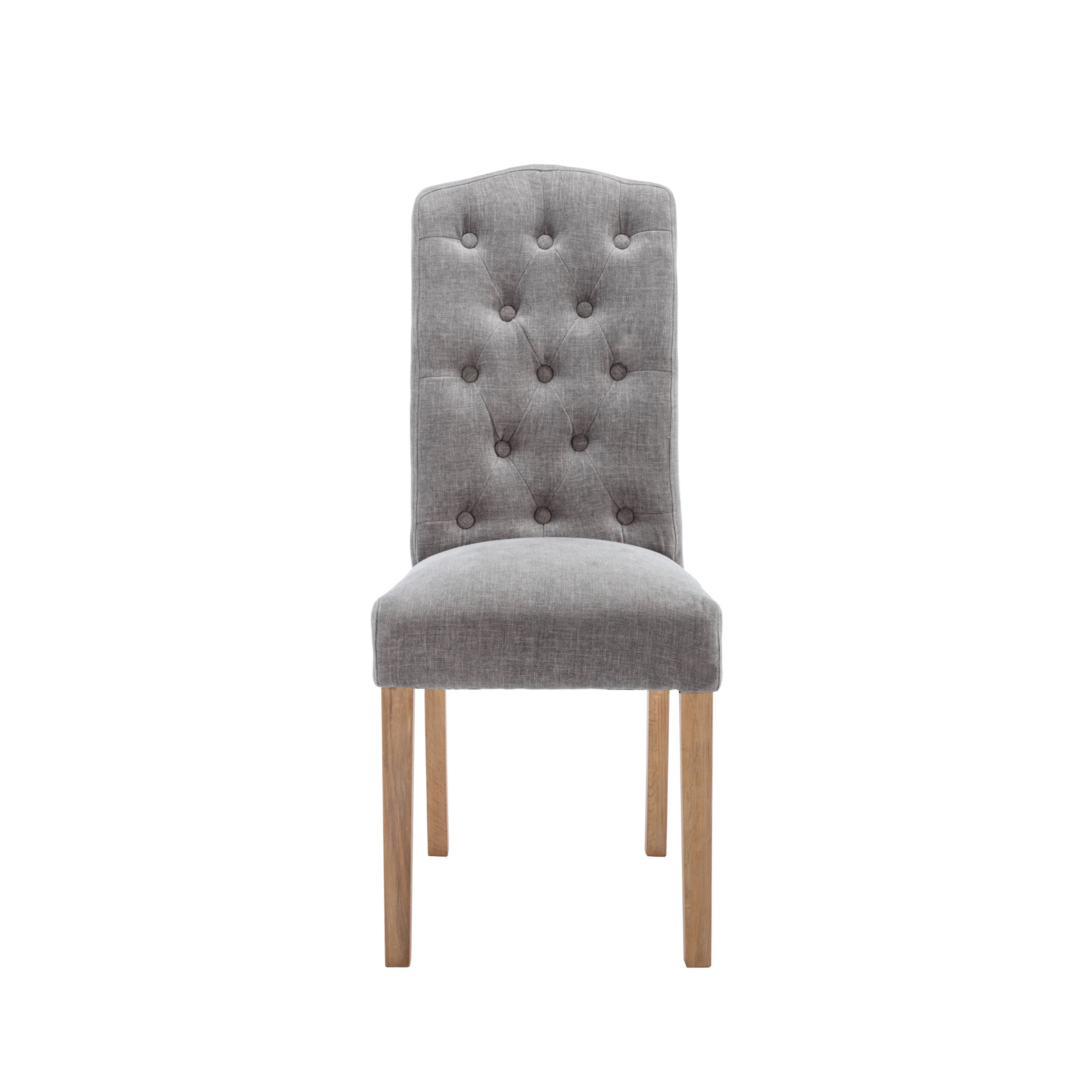 Bayton Fabric Button Back Dining Chair - Grey