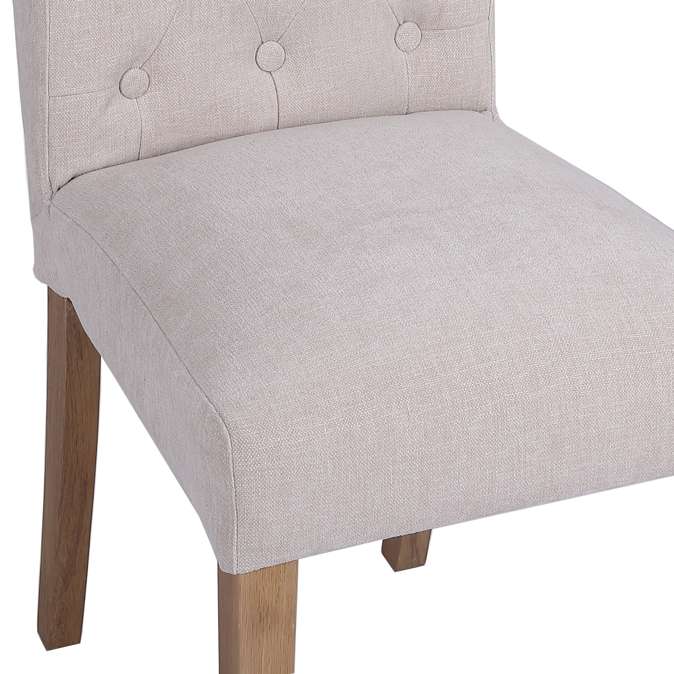 Bayton Fabric Button Back Dining Chair - Natural