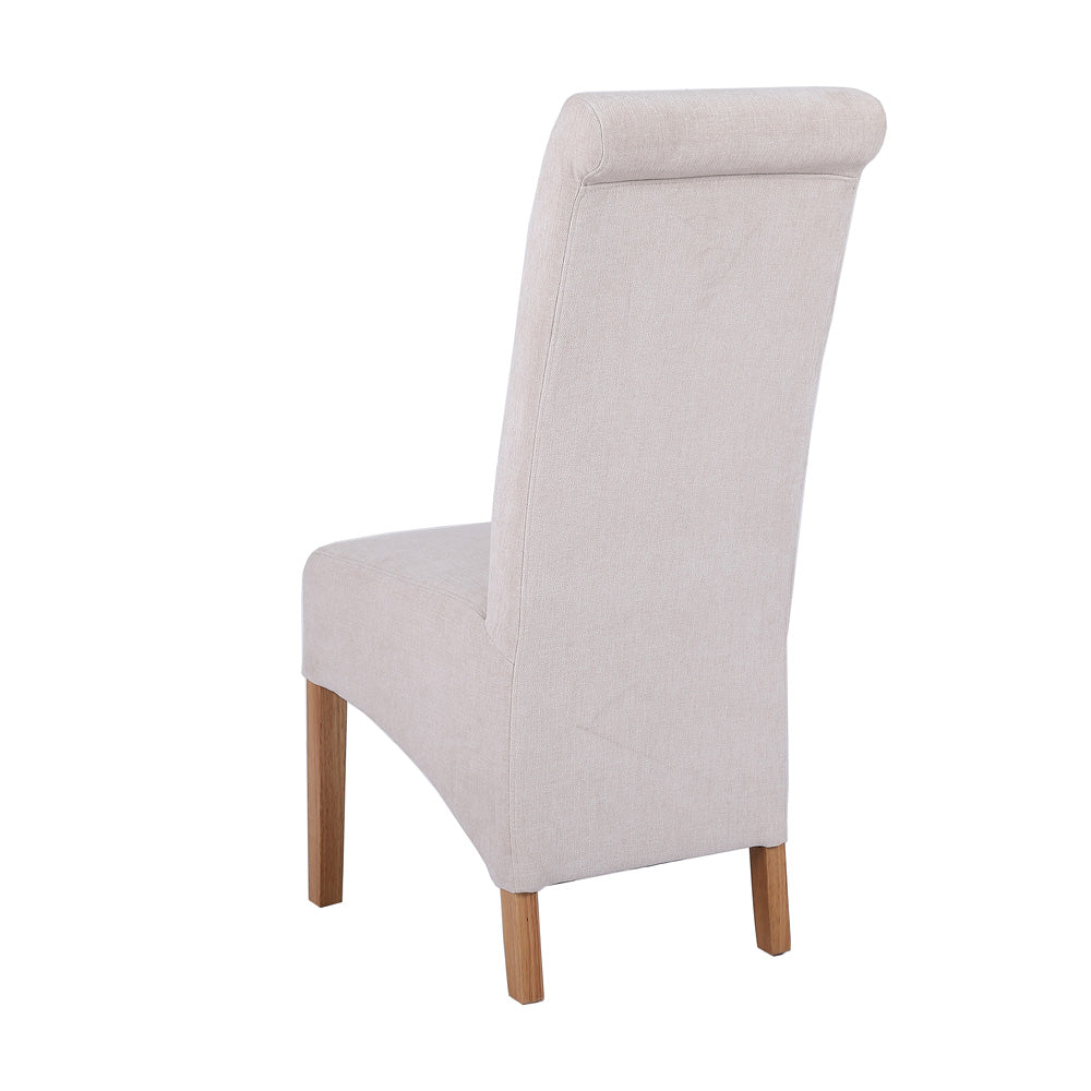 New Trimpley Fabric Scroll Back Dining Chair - Natural