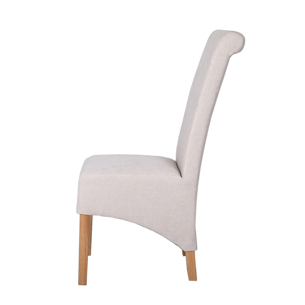 New Trimpley Fabric Scroll Back Dining Chair - Natural