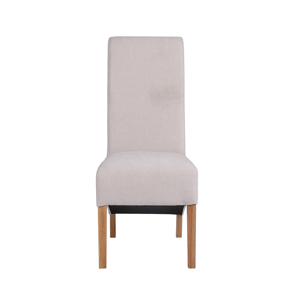 New Trimpley Fabric Scroll Back Dining Chair - Natural