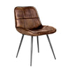 Regent Leather & Iron Chair - Brown