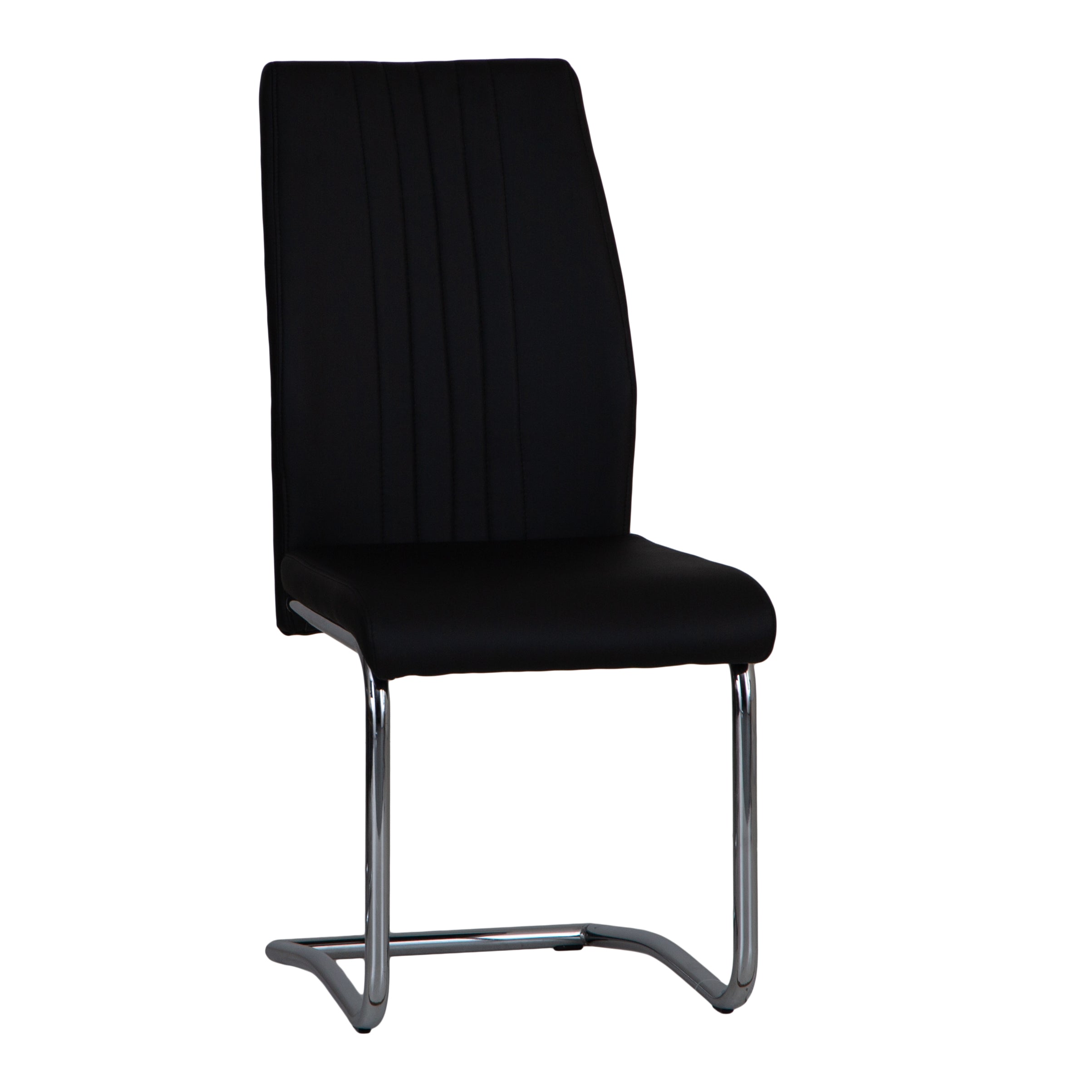 Sleek Black & Chrome Dining Chair