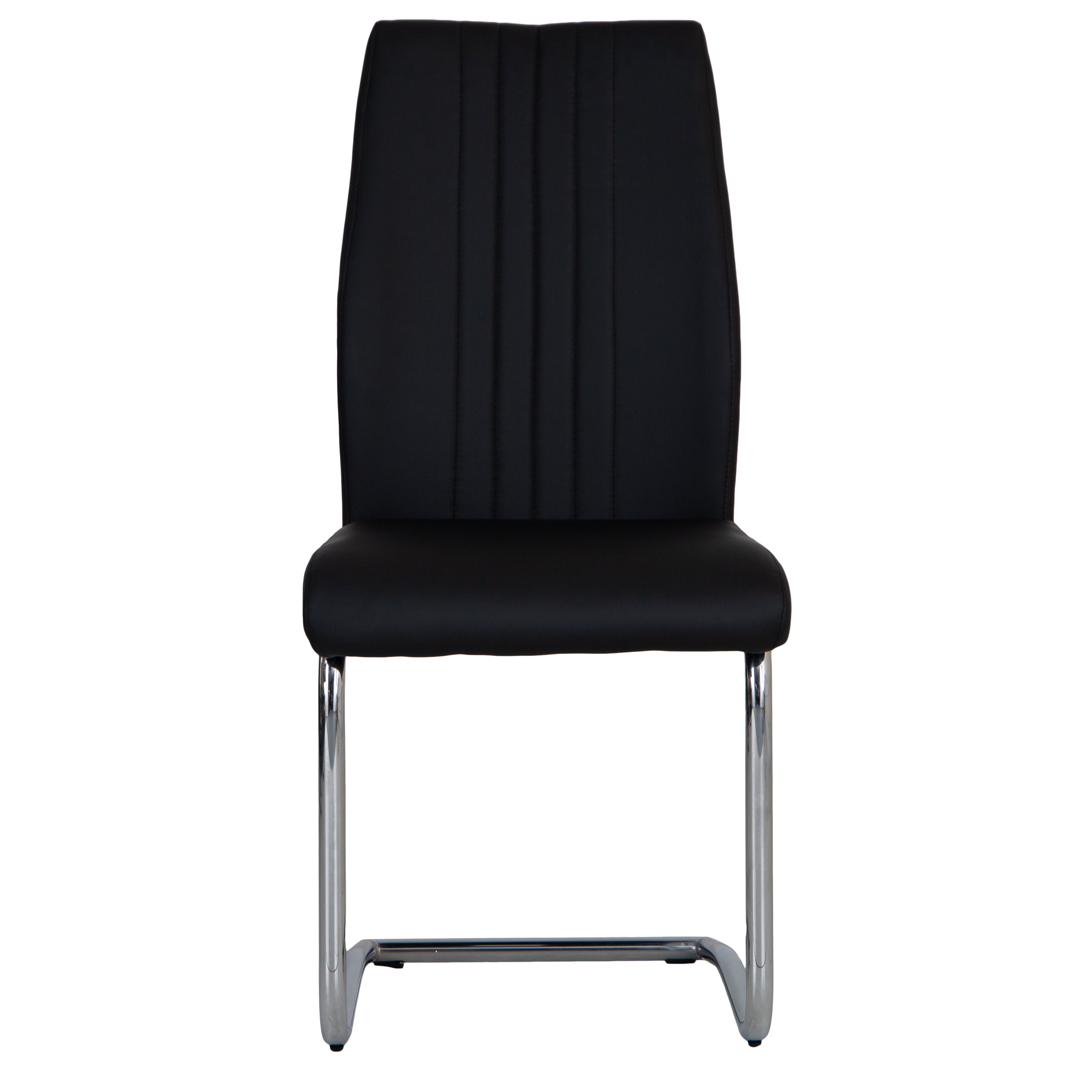Sleek Black & Chrome Dining Chair