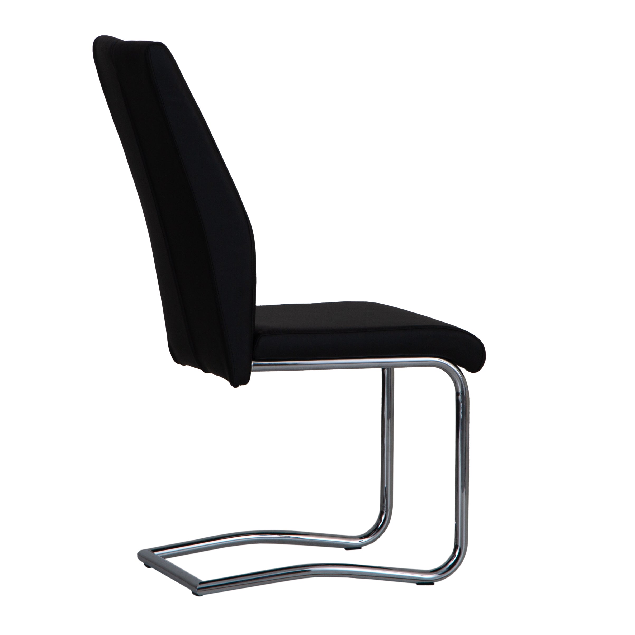Sleek Black & Chrome Dining Chair