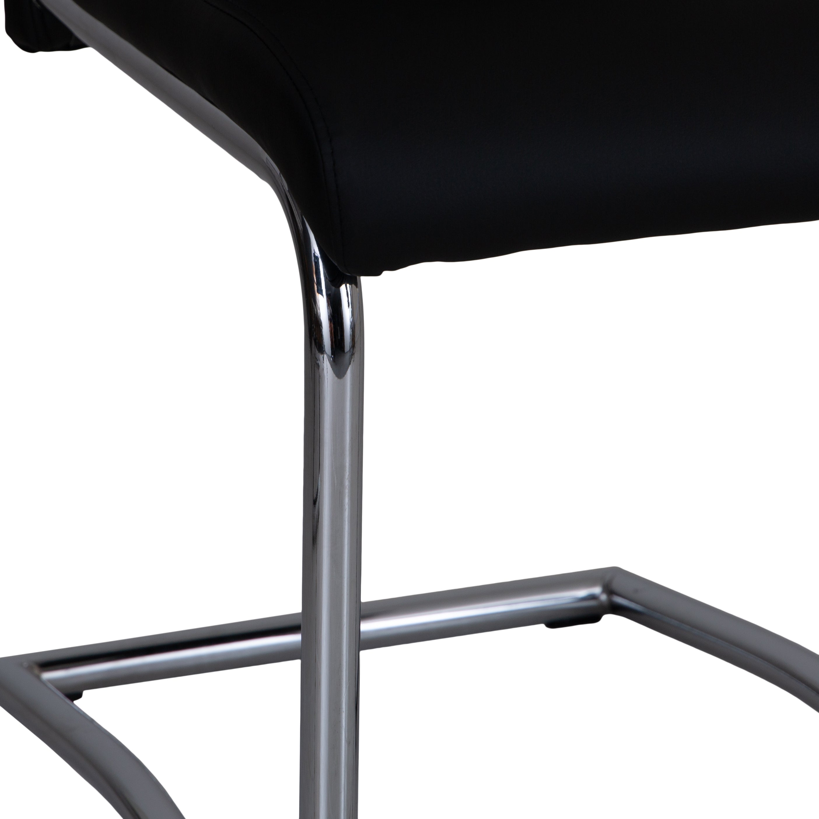 Sleek Black & Chrome Dining Chair