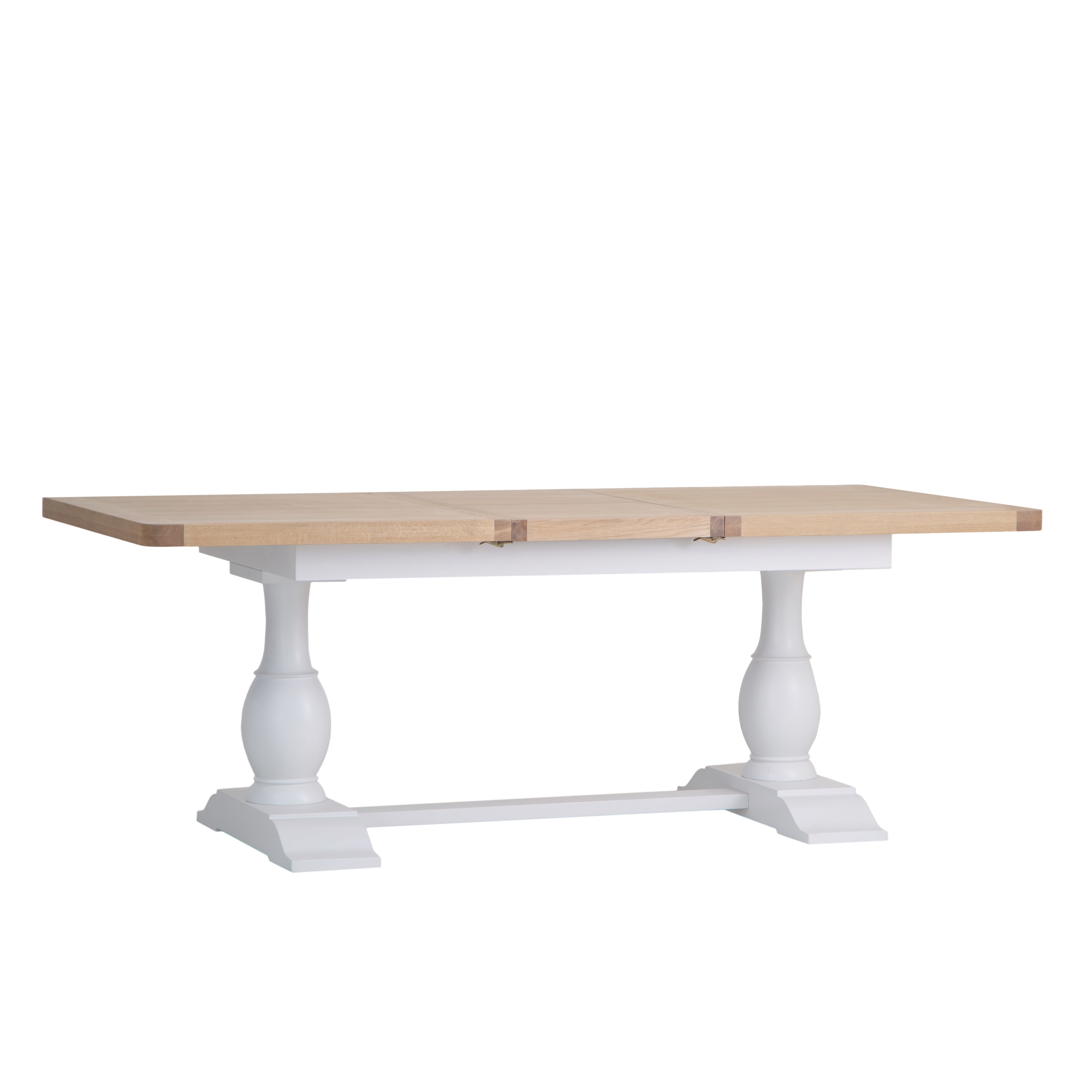 Country Living, White Painted & Oak - 1.6m Extending Dining Table