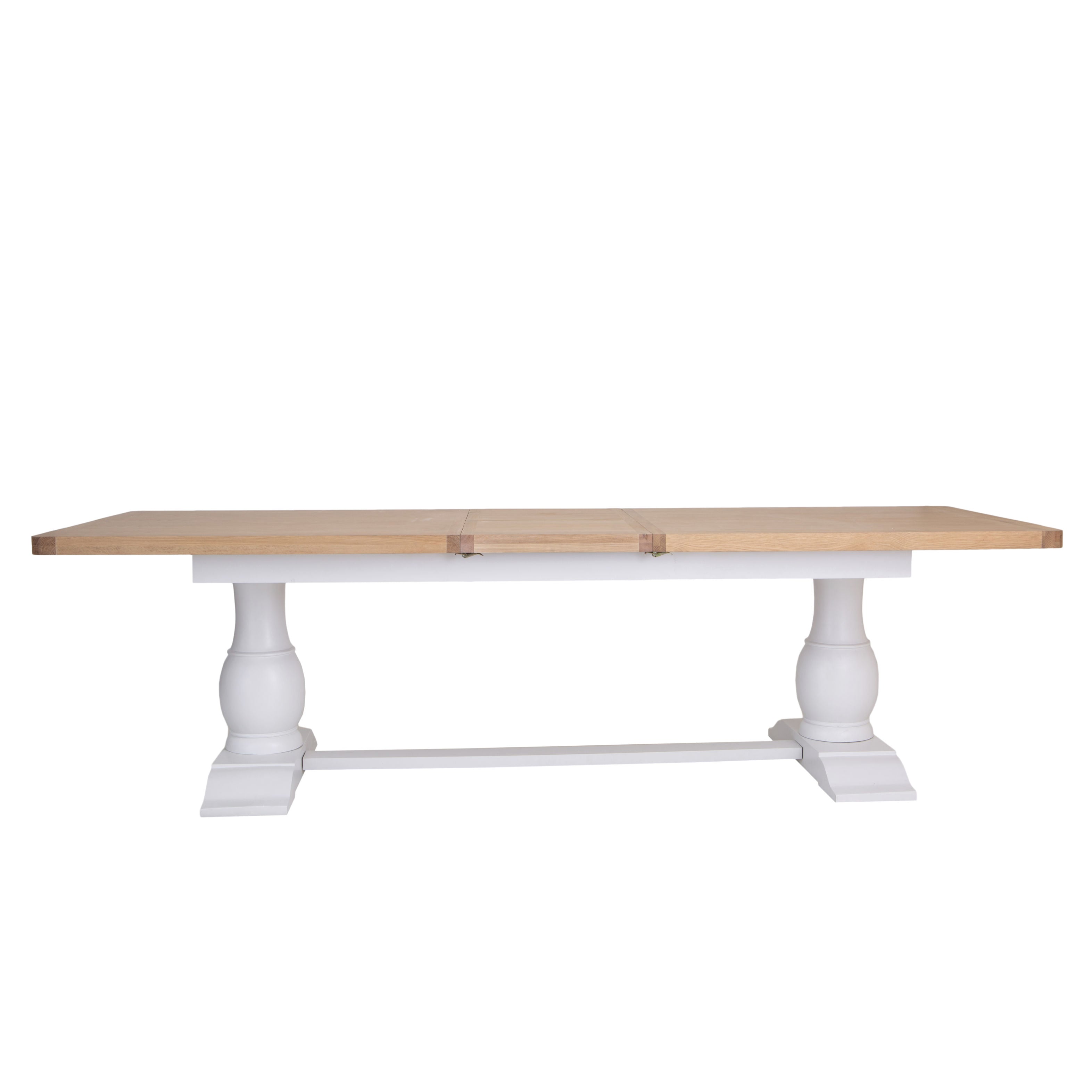 Country Living, White Painted & Oak - 2.2m Extending Dining Table