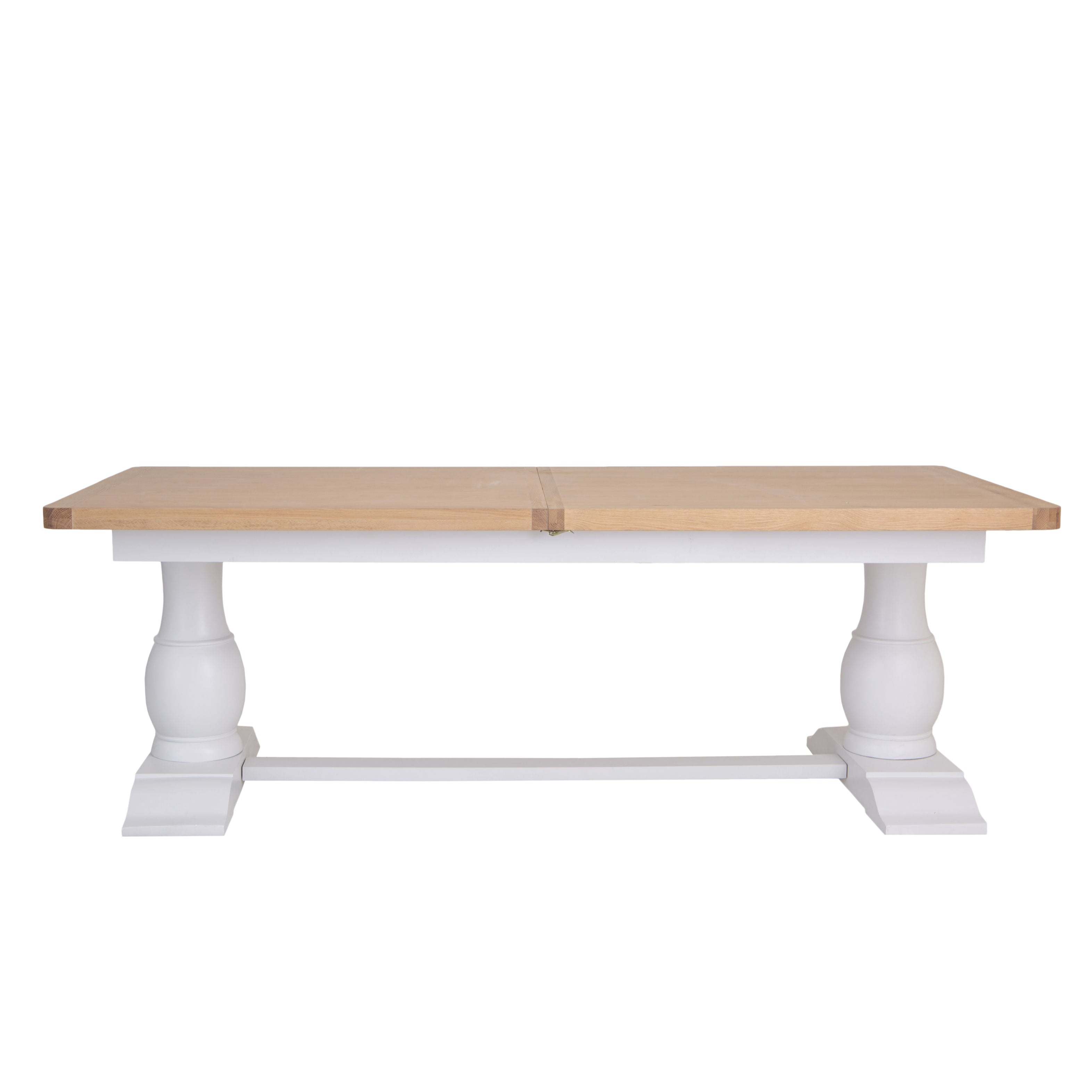 Country Living, White Painted & Oak - 2.2m Extending Dining Table
