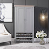Dorset Oak & Storm Grey Painted - Larder / Drinks Cabinet with Light