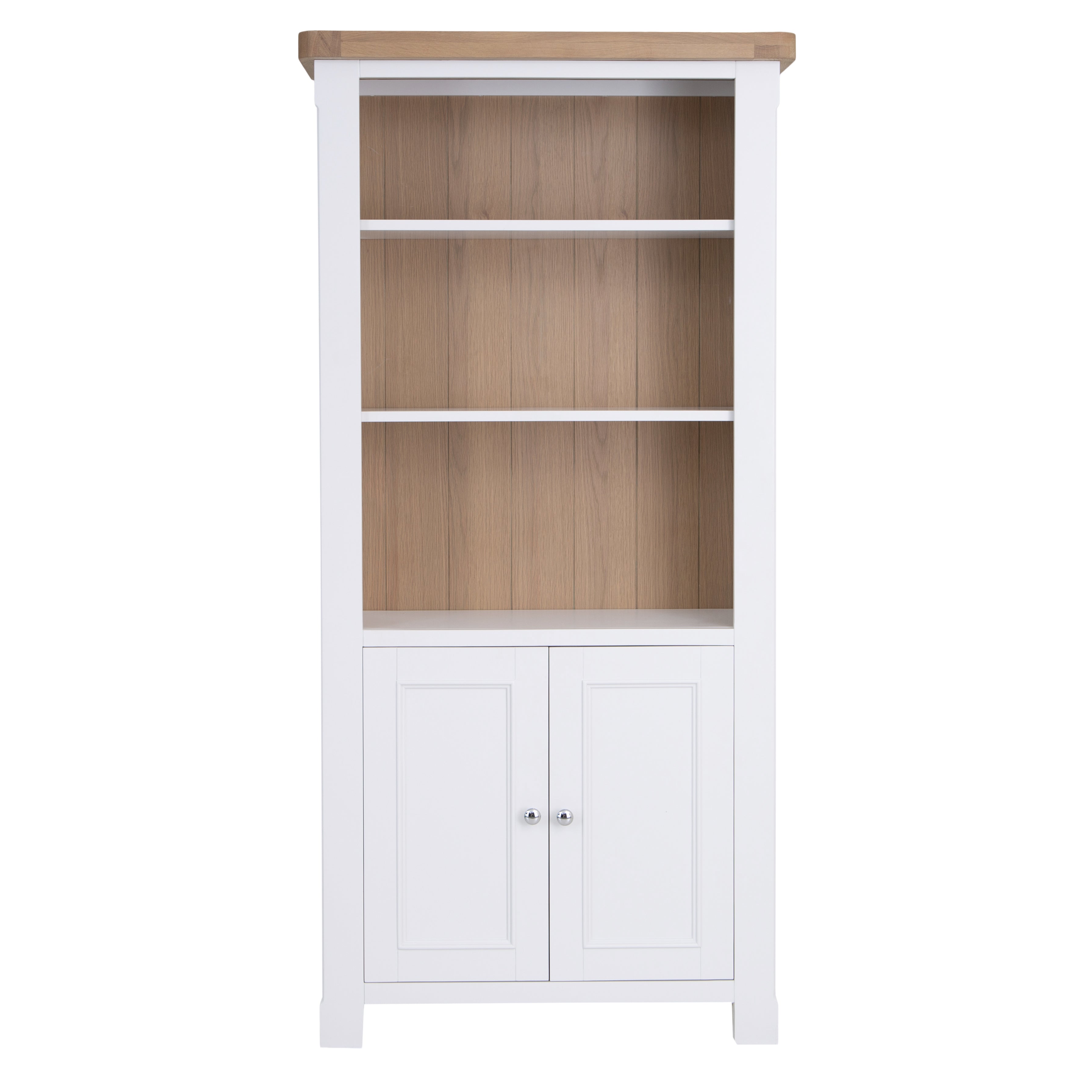 Country Living, White Painted & Oak - Large Bookcase