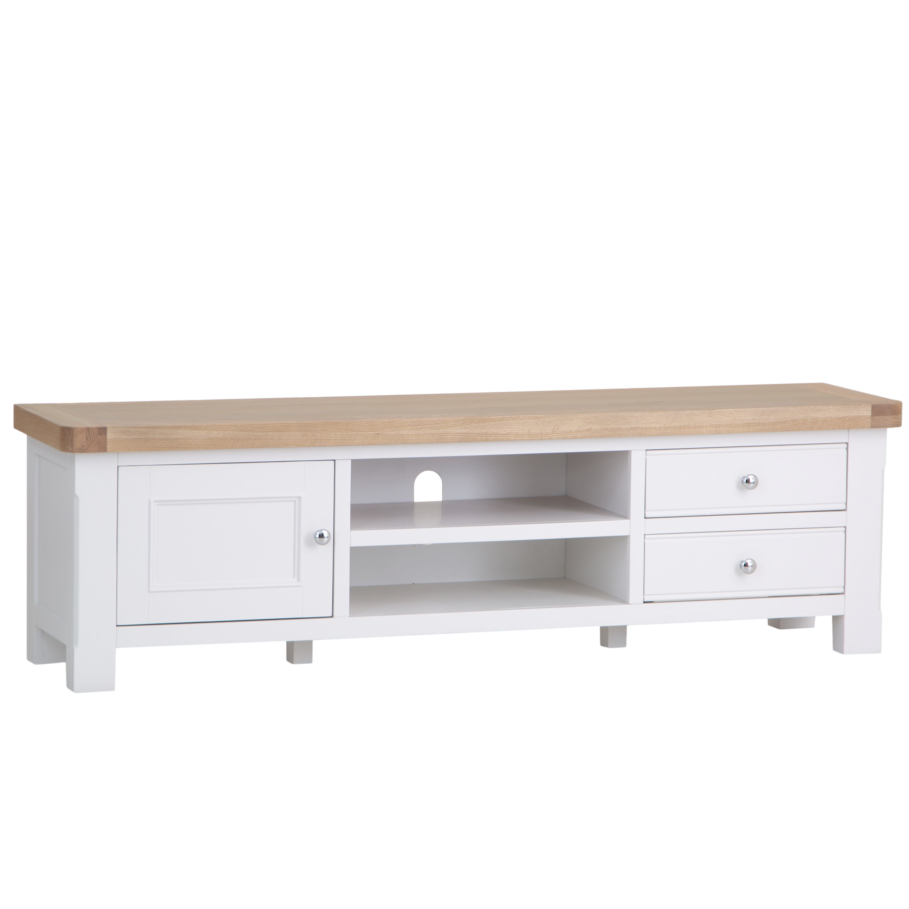 Country Living, White Painted & Oak - Large TV Unit