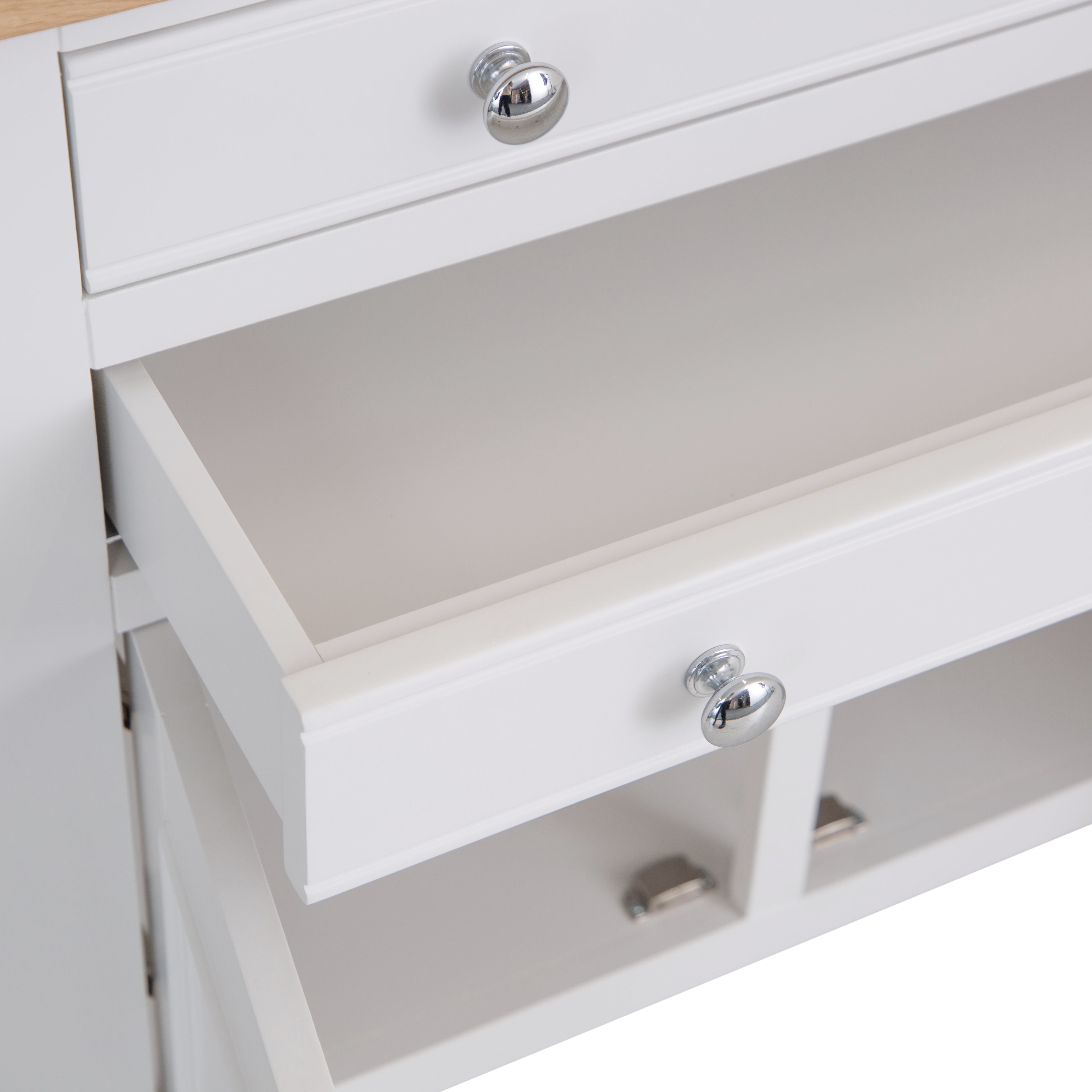 Country Living, White Painted & Oak - Small Sideboard