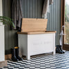 Country Living, White Painted & Oak - Wellies & Shoes Storage Box